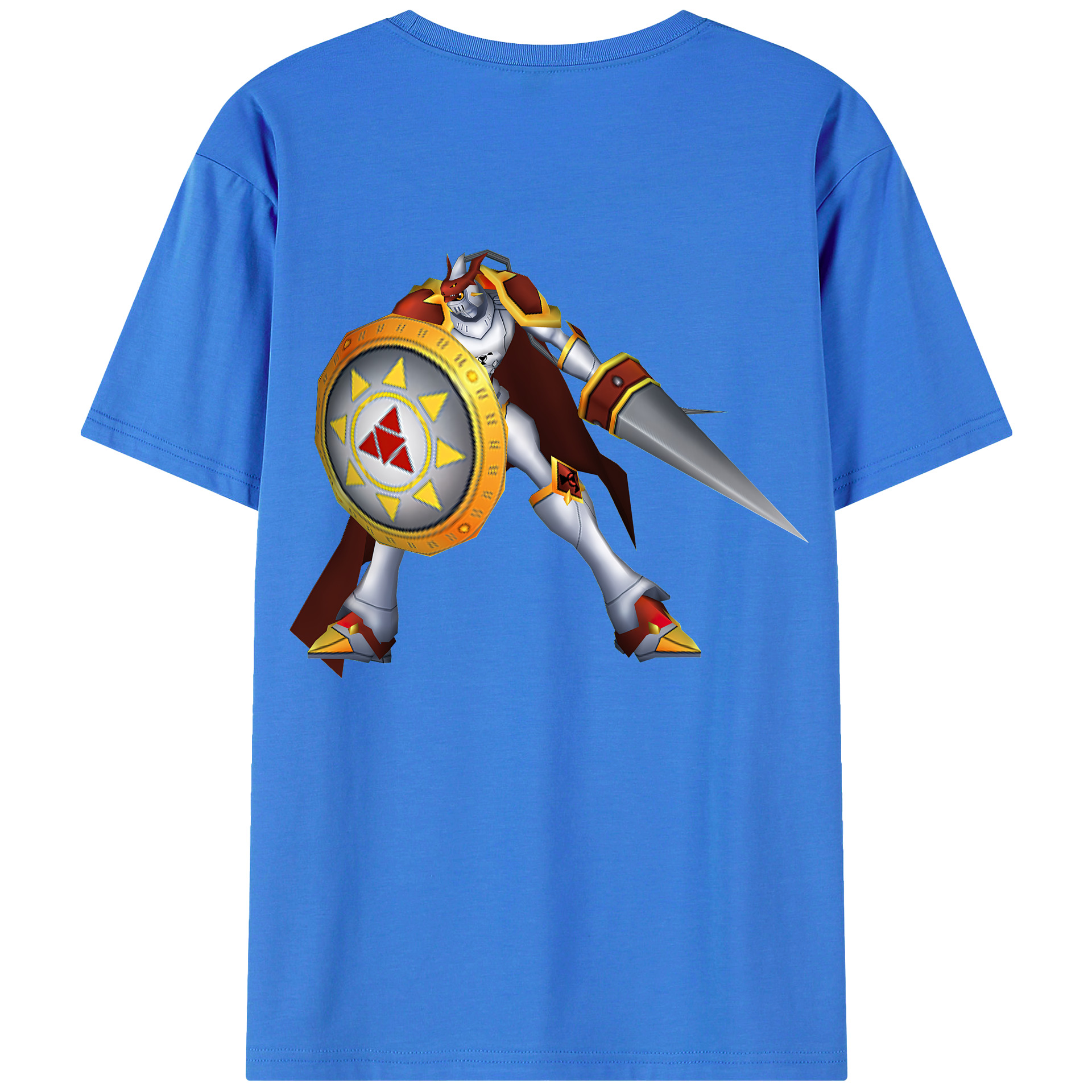 （画像用） Digimon デジタルモンスター/デジモン 綿100％ メンズ半袖Tシャツ（バックプリント） 通気性