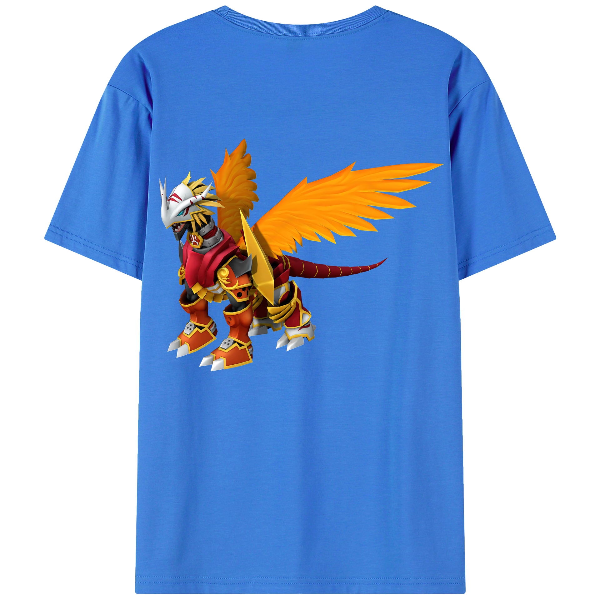 （画像用） Digimon デジタルモンスター/デジモン 綿100％ メンズ半袖Tシャツ（バックプリント） 通気性