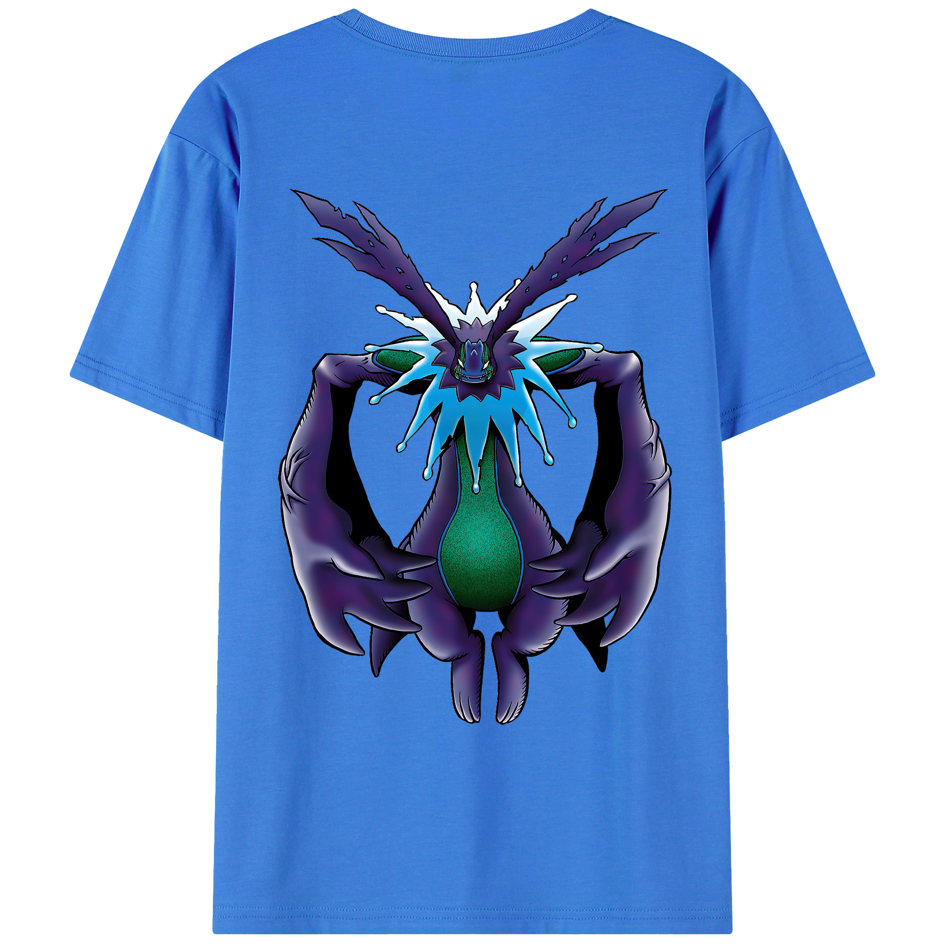 （画像用） Digimon デジタルモンスター/デジモン 綿100％ メンズ半袖Tシャツ（バックプリント） 通気性