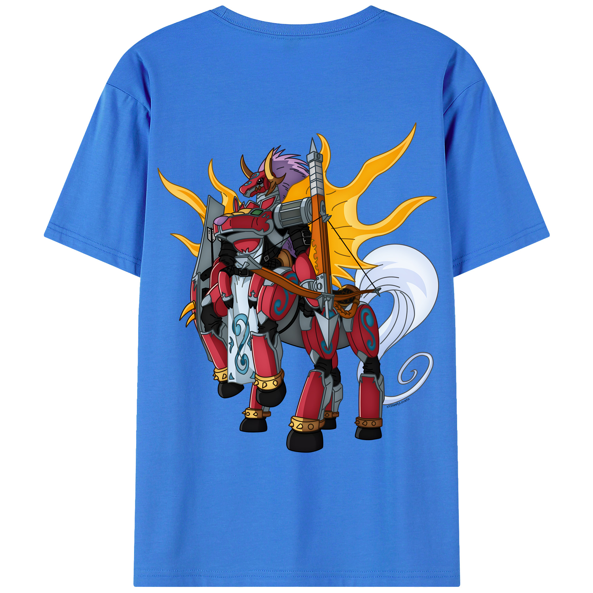 （画像用） Digimon デジタルモンスター/デジモン 綿100％ メンズ半袖Tシャツ（バックプリント） 通気性