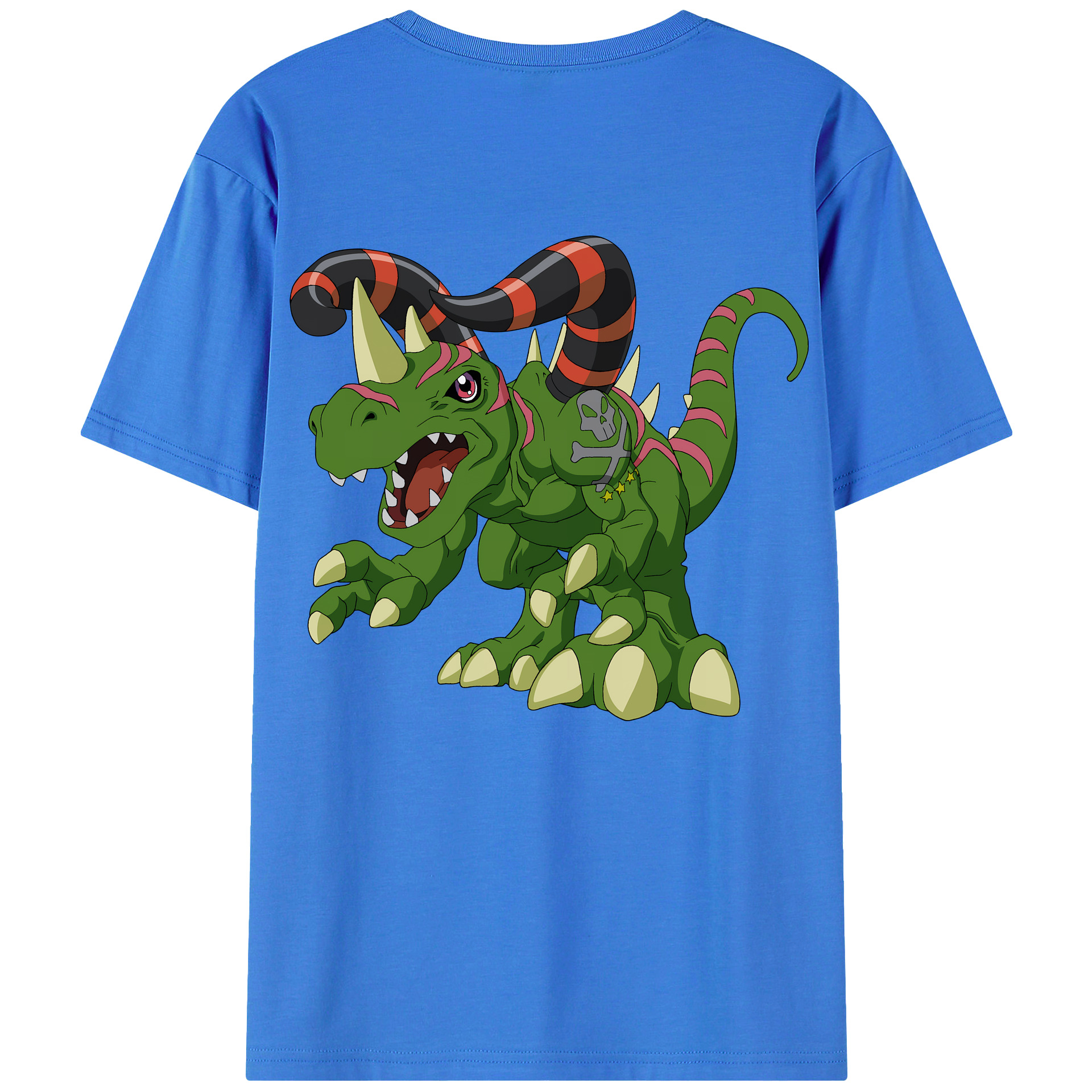 （画像用） Digimon デジタルモンスター/デジモン 綿100％ メンズ半袖Tシャツ（バックプリント） 通気性