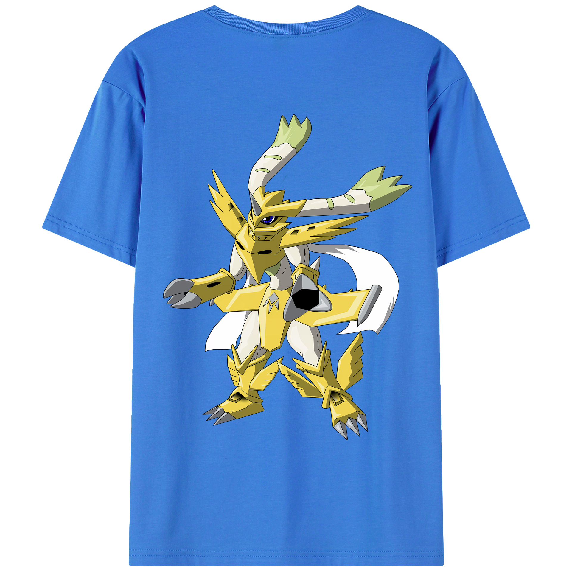 （画像用） Digimon デジタルモンスター/デジモン 綿100％ メンズ半袖Tシャツ（バックプリント） 通気性