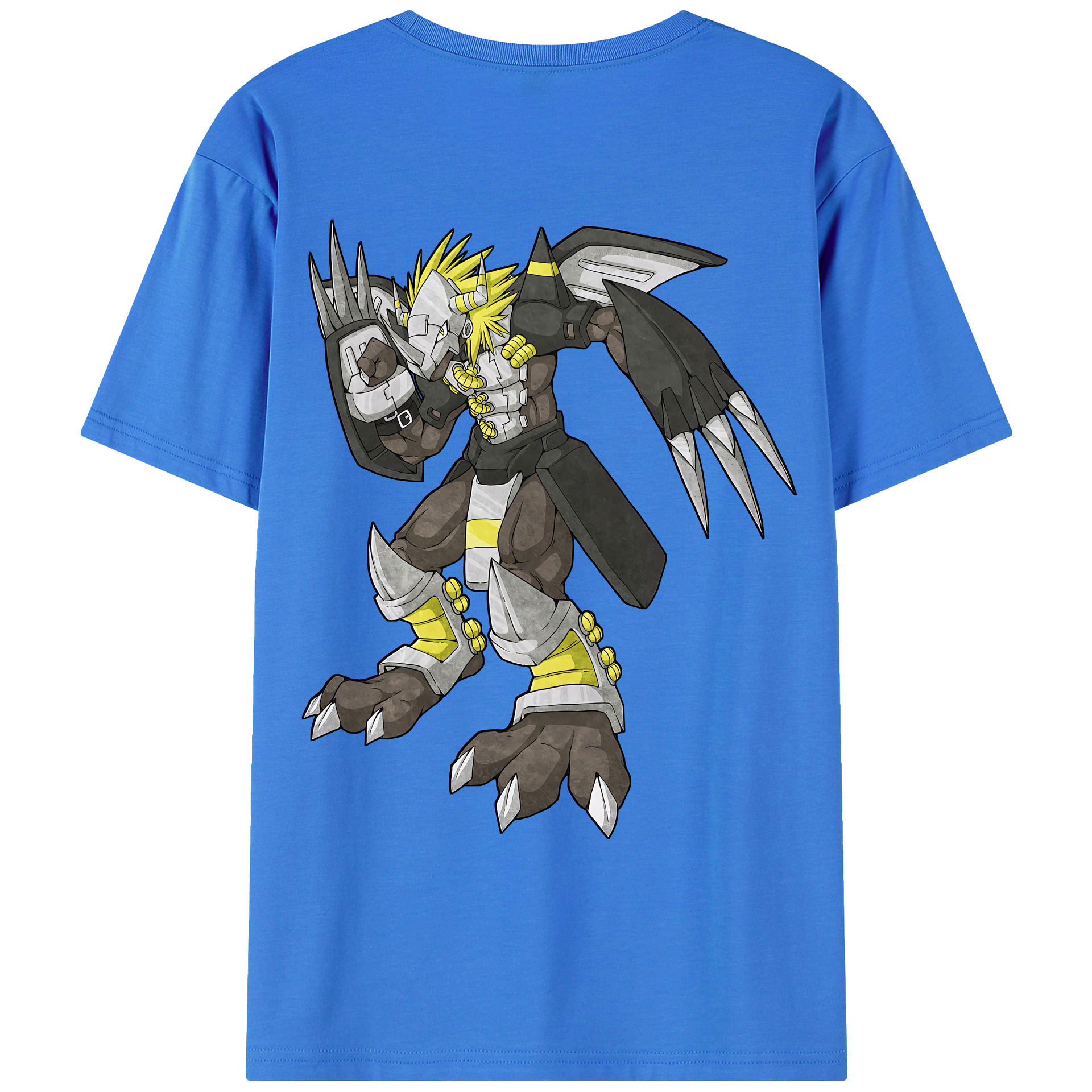 （画像用） Digimon デジタルモンスター/デジモン 綿100％ メンズ半袖Tシャツ（バックプリント） 通気性