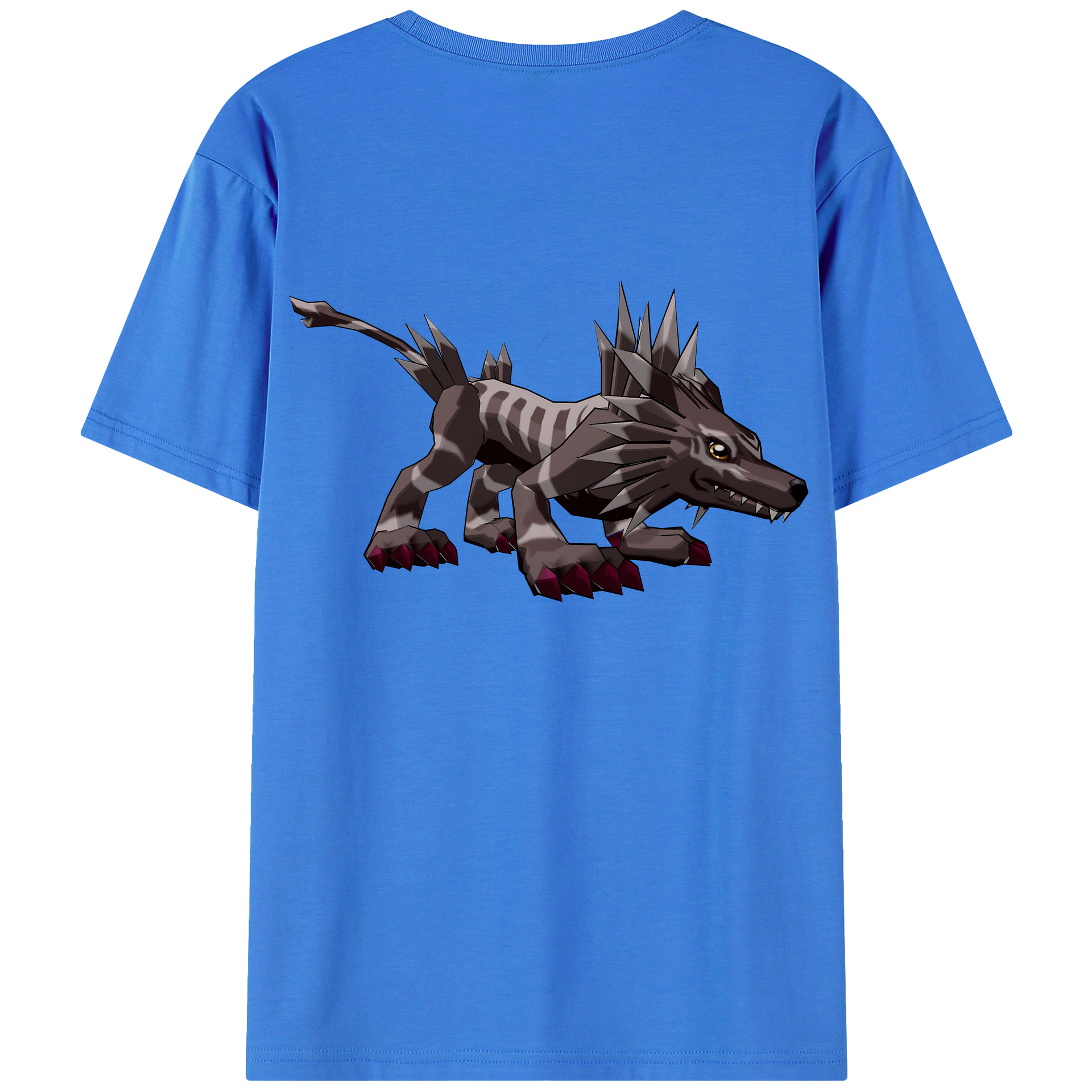 （画像用） Digimon デジタルモンスター/デジモン 綿100％ メンズ半袖Tシャツ（バックプリント） 通気性