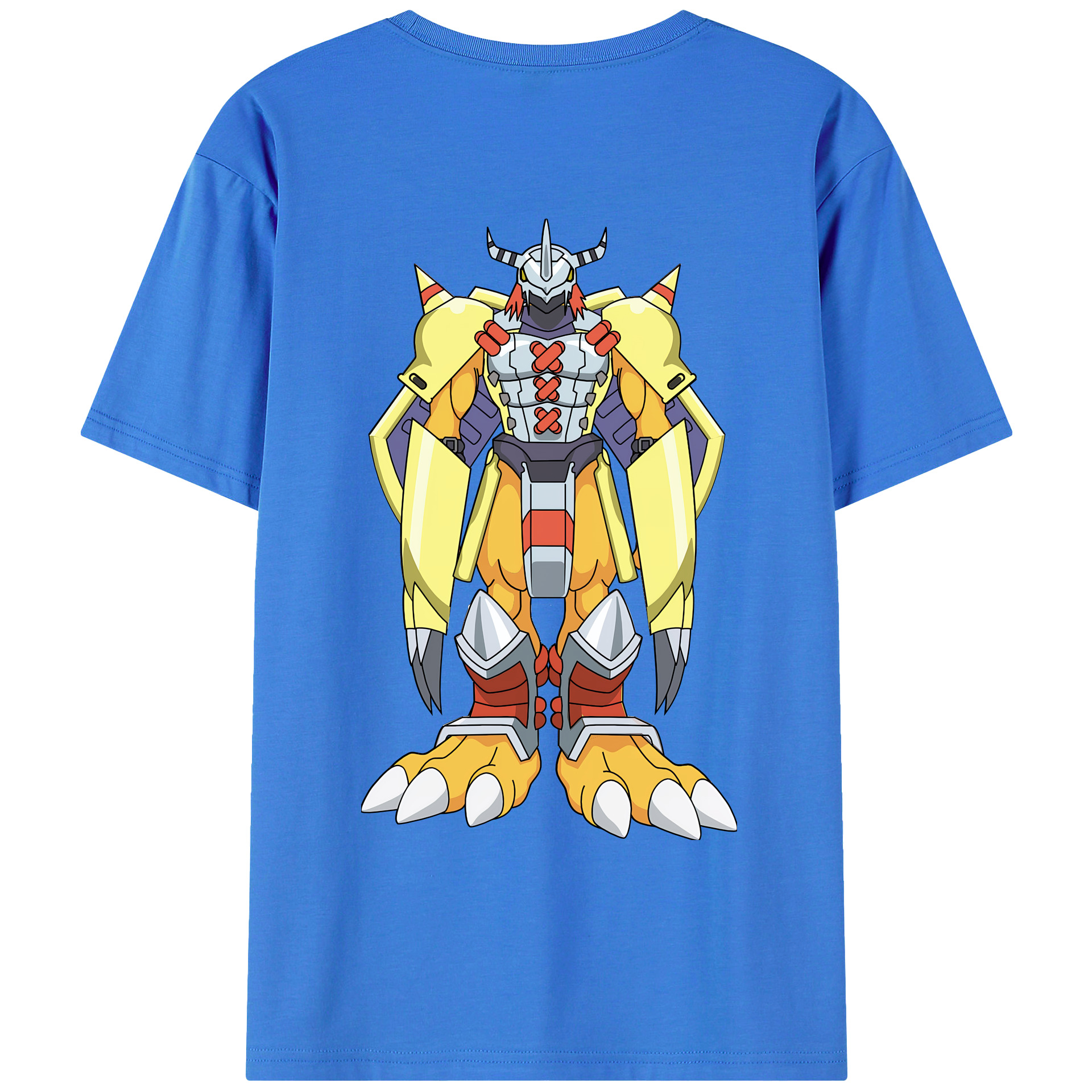 （画像用） Digimon デジタルモンスター/デジモン 綿100％ メンズ半袖Tシャツ（バックプリント） 通気性