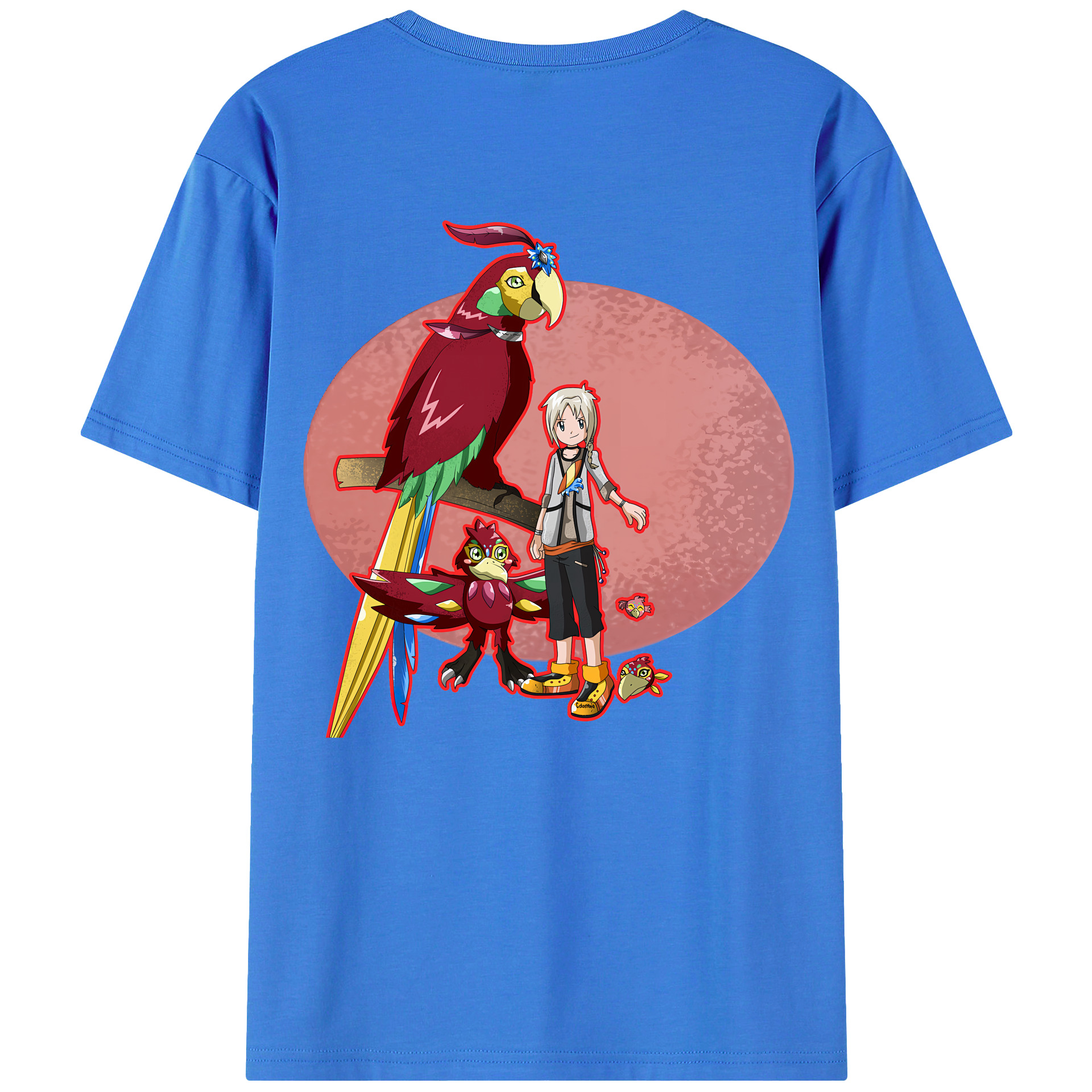 （画像用） Digimon デジタルモンスター/デジモン 綿100％ メンズ半袖Tシャツ（バックプリント） 通気性