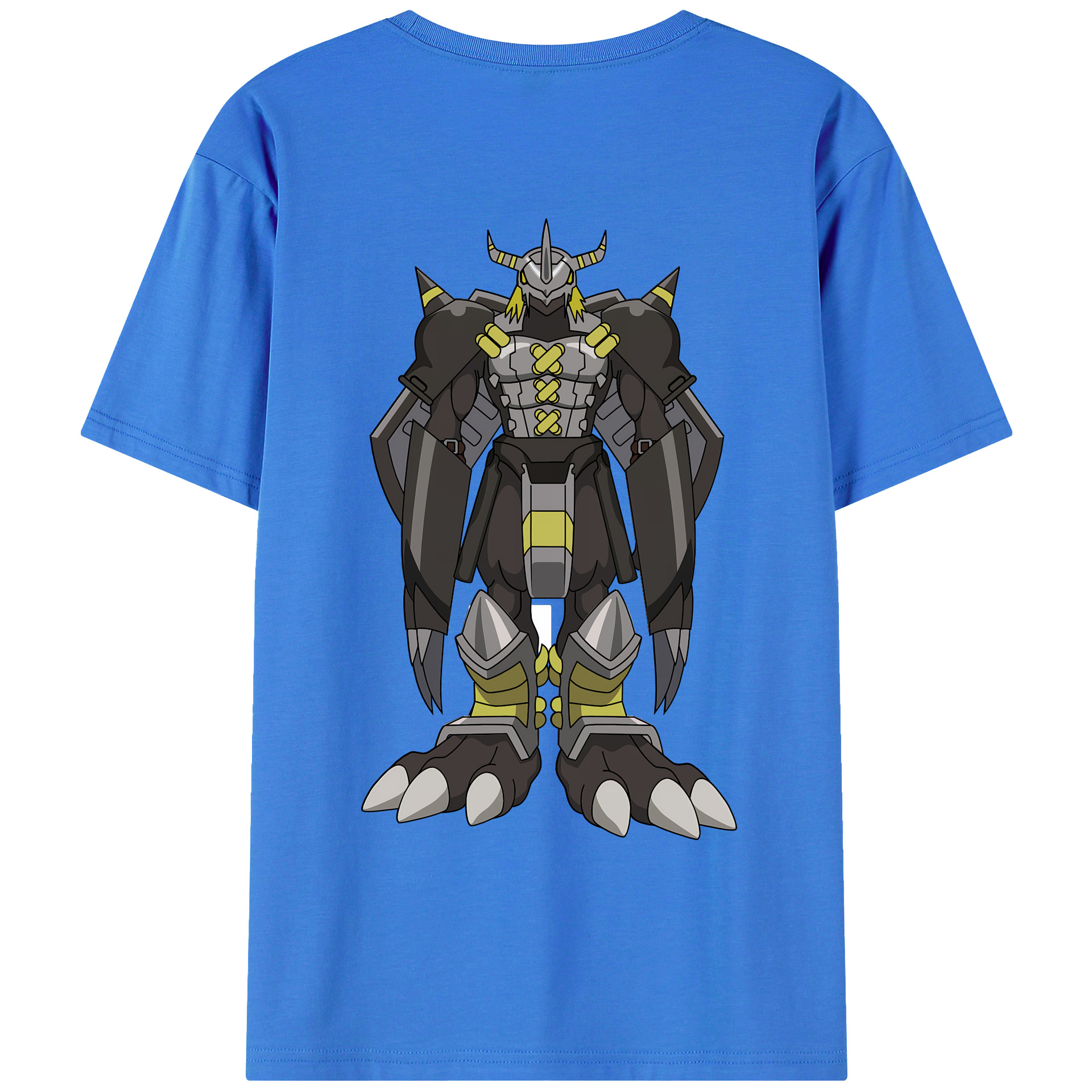 （画像用） Digimon デジタルモンスター/デジモン 綿100％ メンズ半袖Tシャツ（バックプリント） 通気性