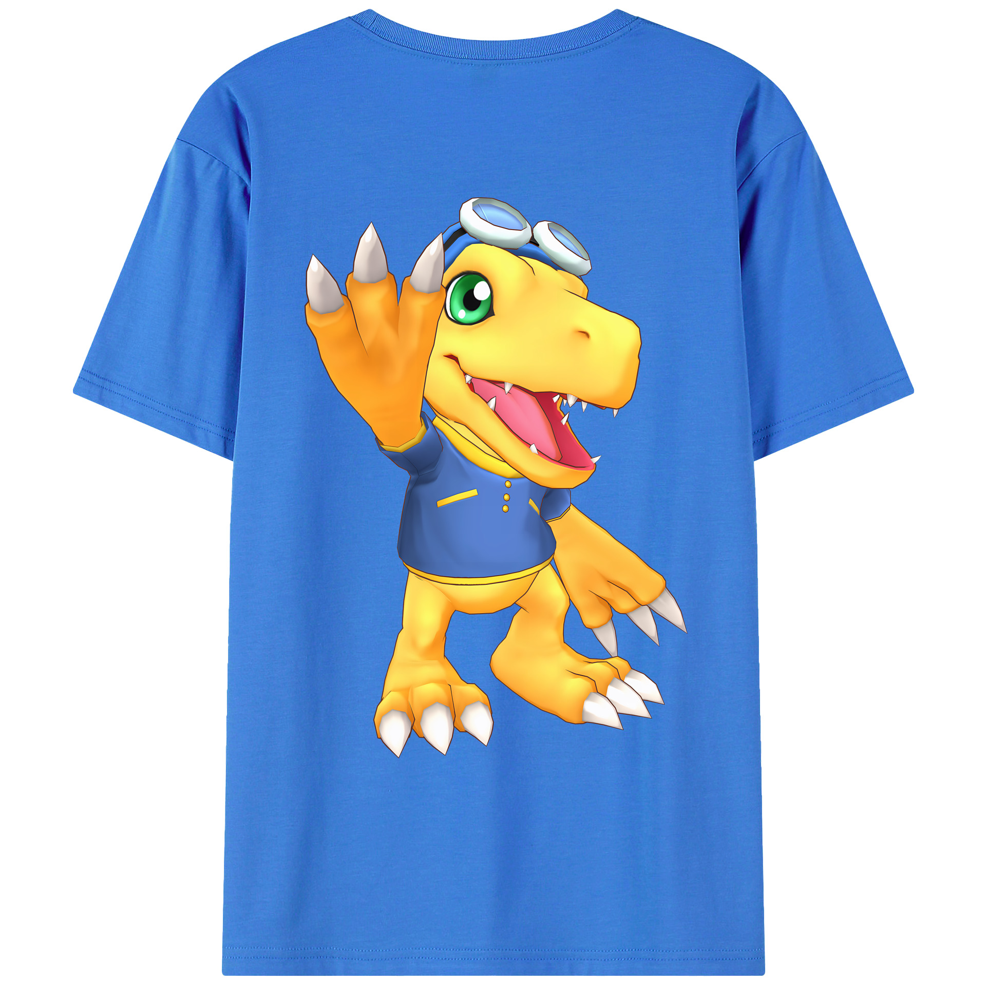 （画像用） Digimon デジタルモンスター/デジモン 綿100％ メンズ半袖Tシャツ（バックプリント） 通気性