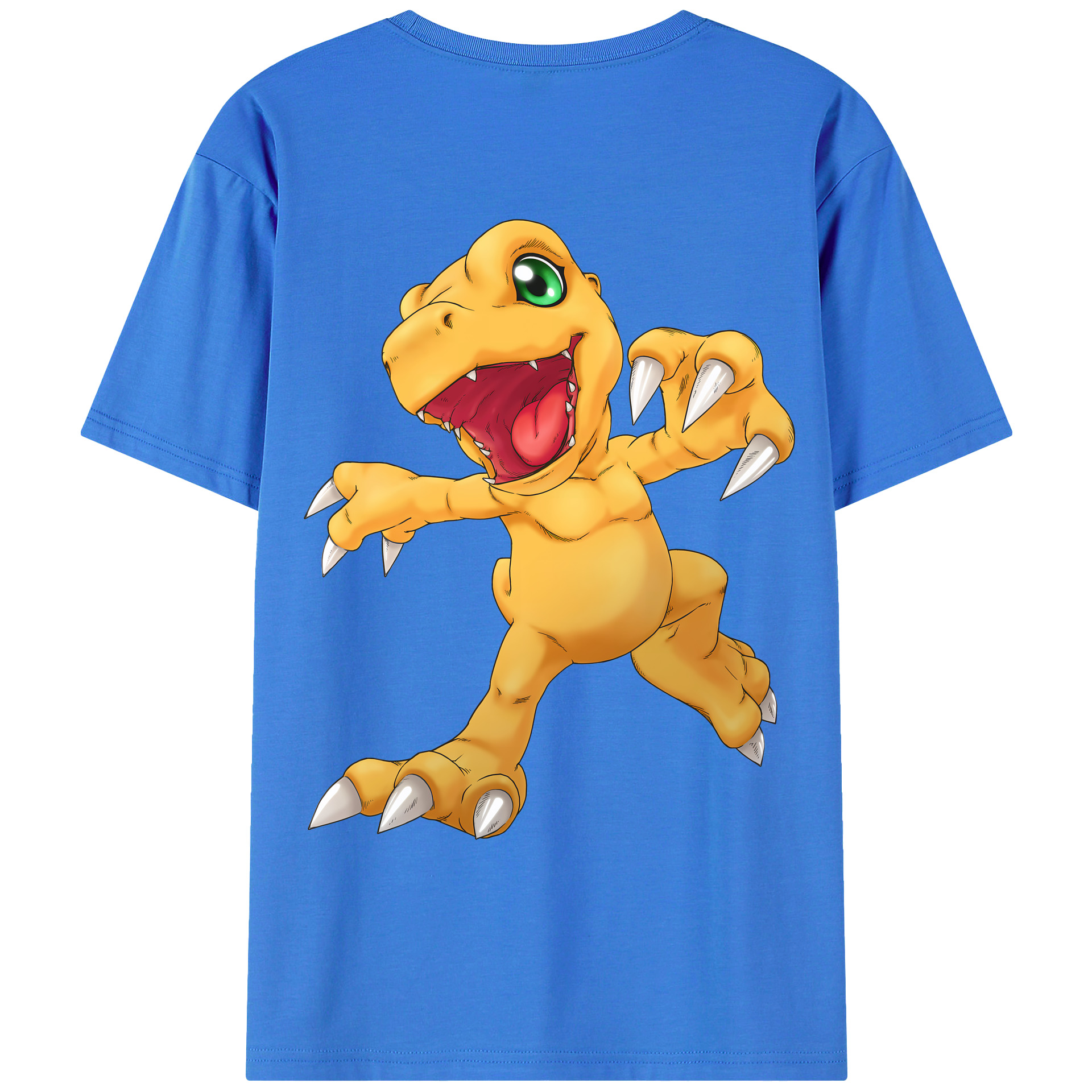 （画像用） Digimon デジタルモンスター/デジモン 綿100％ メンズ半袖Tシャツ（バックプリント） 通気性