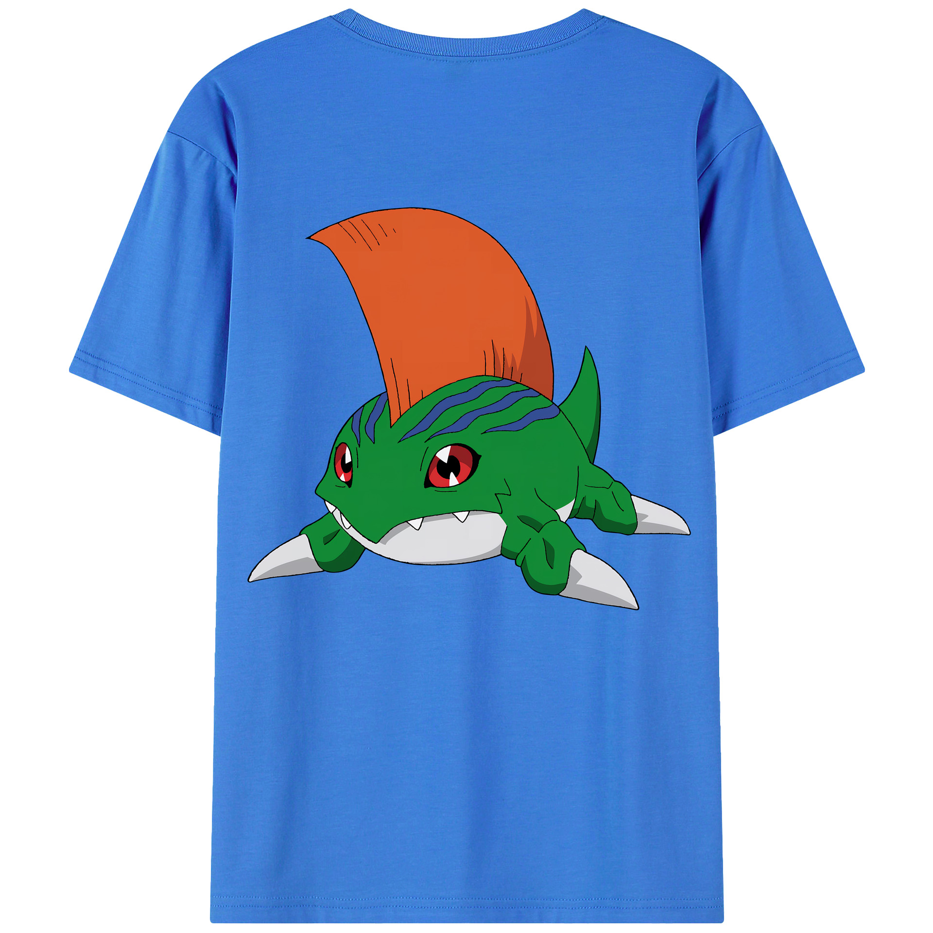 （画像用） Digimon デジタルモンスター/デジモン 綿100％ メンズ半袖Tシャツ（バックプリント） 通気性
