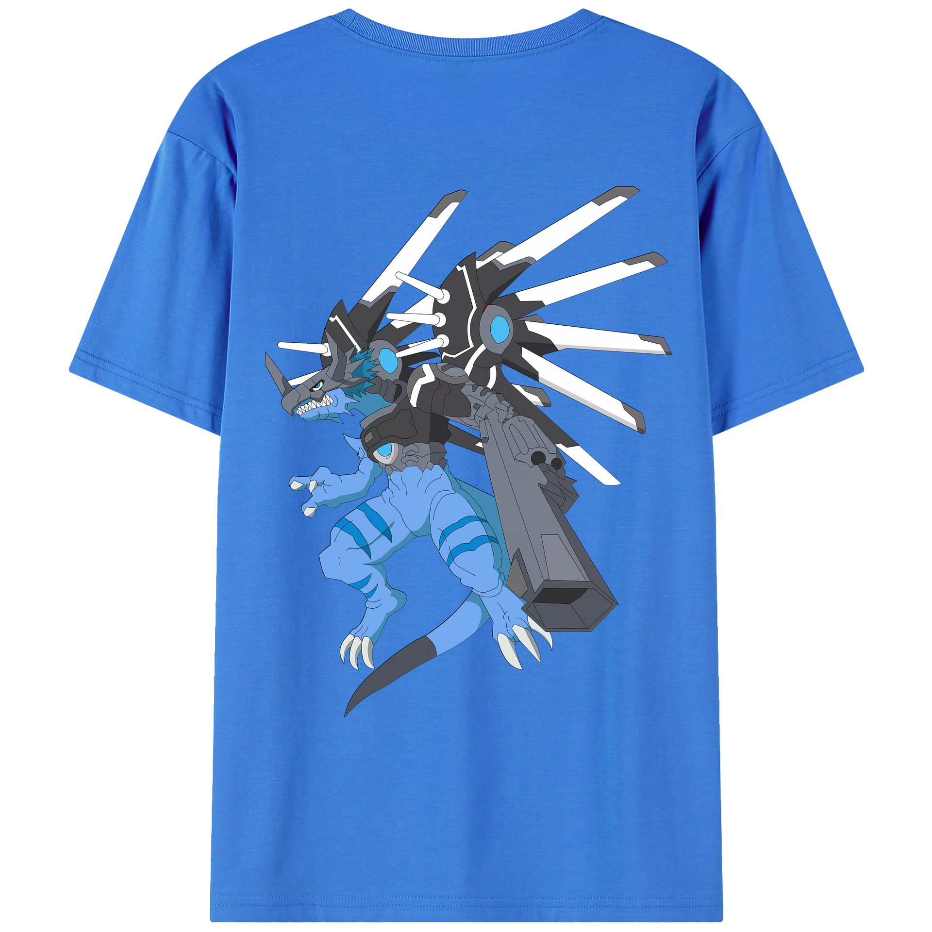 （画像用） Digimon デジタルモンスター/デジモン 綿100％ メンズ半袖Tシャツ（バックプリント） 通気性