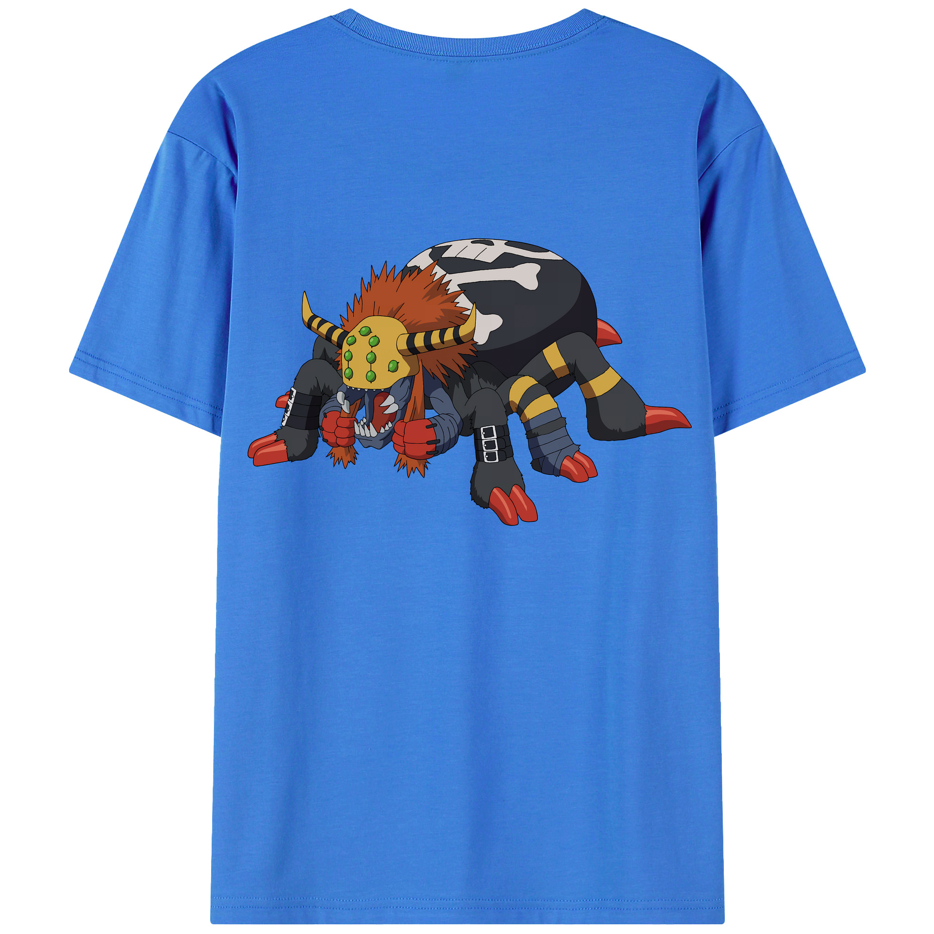 （画像用） Digimon デジタルモンスター/デジモン 綿100％ メンズ半袖Tシャツ（バックプリント） 通気性