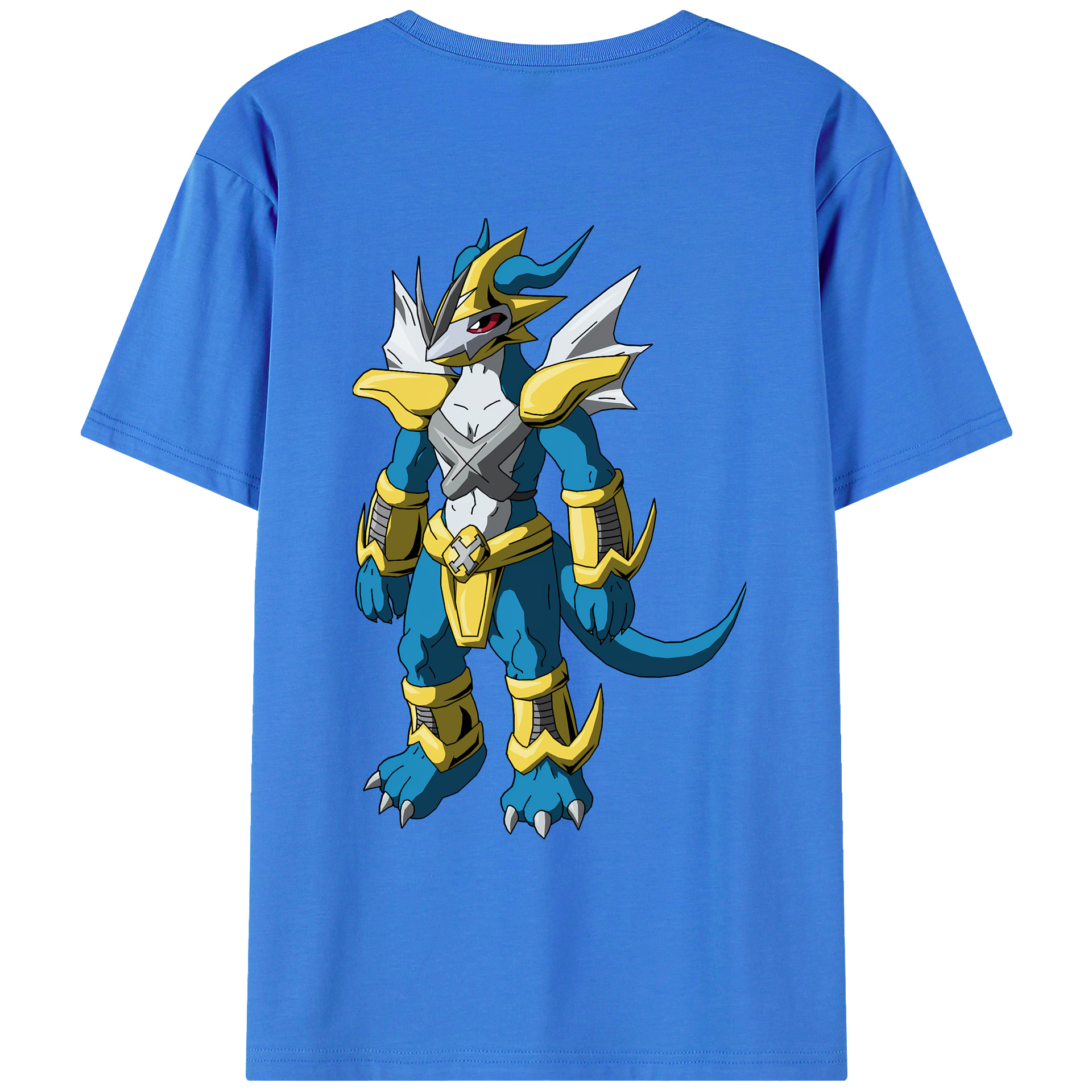 （画像用） Digimon デジタルモンスター/デジモン 綿100％ メンズ半袖Tシャツ（バックプリント） 通気性
