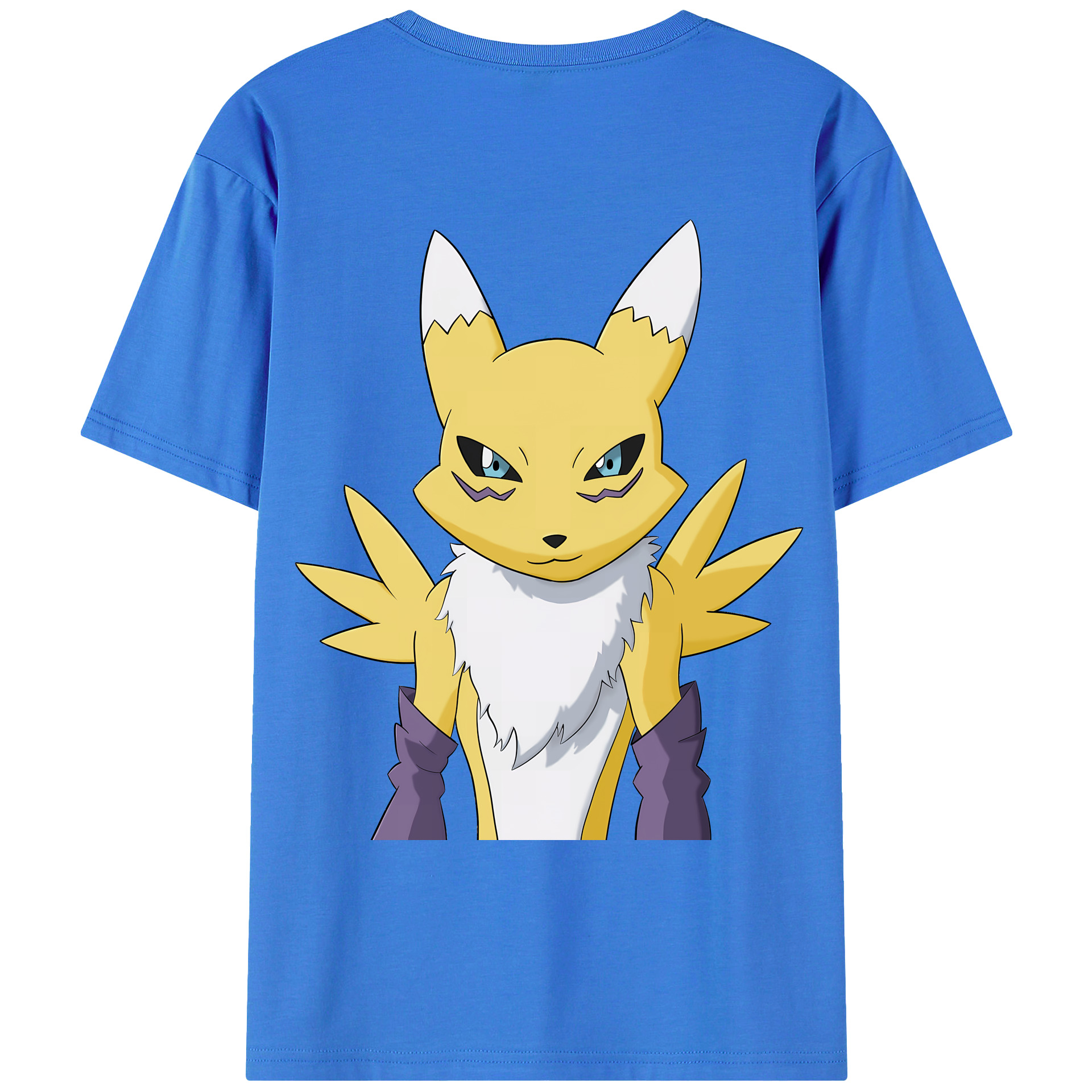 （画像用） Digimon デジタルモンスター/デジモン 綿100％ メンズ半袖Tシャツ（バックプリント） 通気性