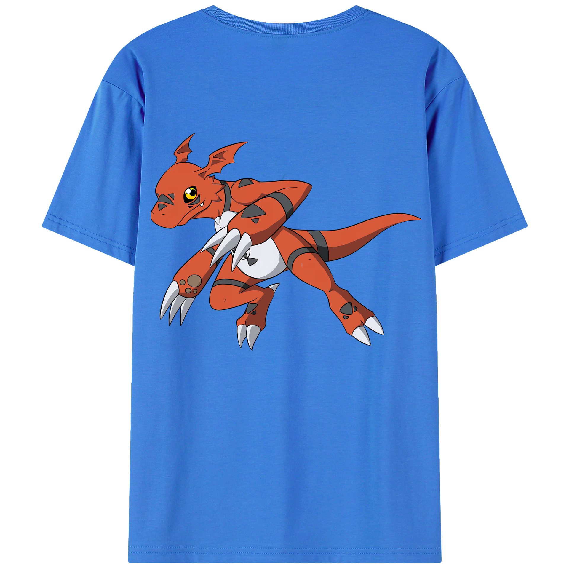 （画像用） Digimon デジタルモンスター/デジモン 綿100％ メンズ半袖Tシャツ（バックプリント） 通気性