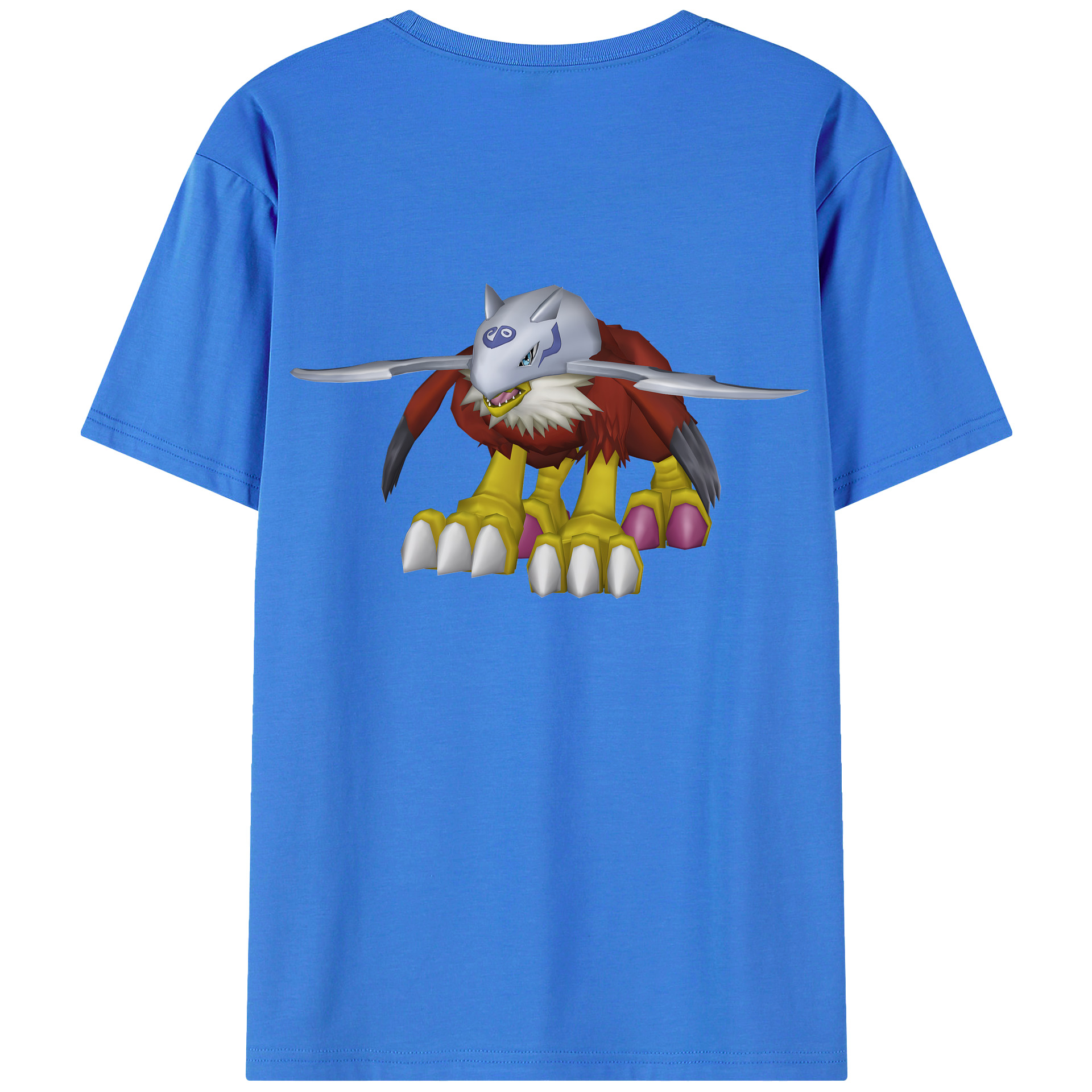 （画像用） Digimon デジタルモンスター/デジモン 綿100％ メンズ半袖Tシャツ（バックプリント） 通気性