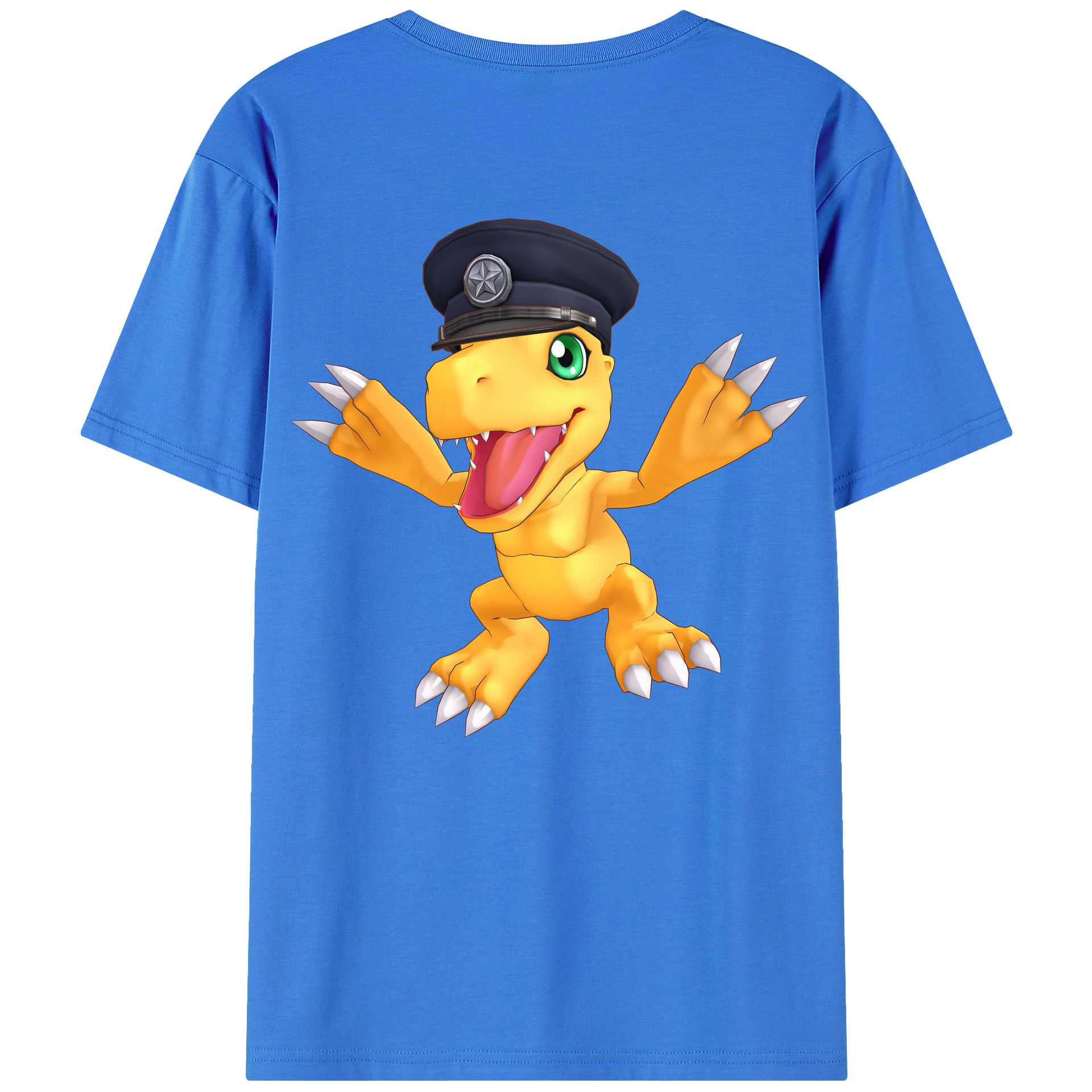 （画像用） Digimon デジタルモンスター/デジモン 綿100％ メンズ半袖Tシャツ（バックプリント） 通気性