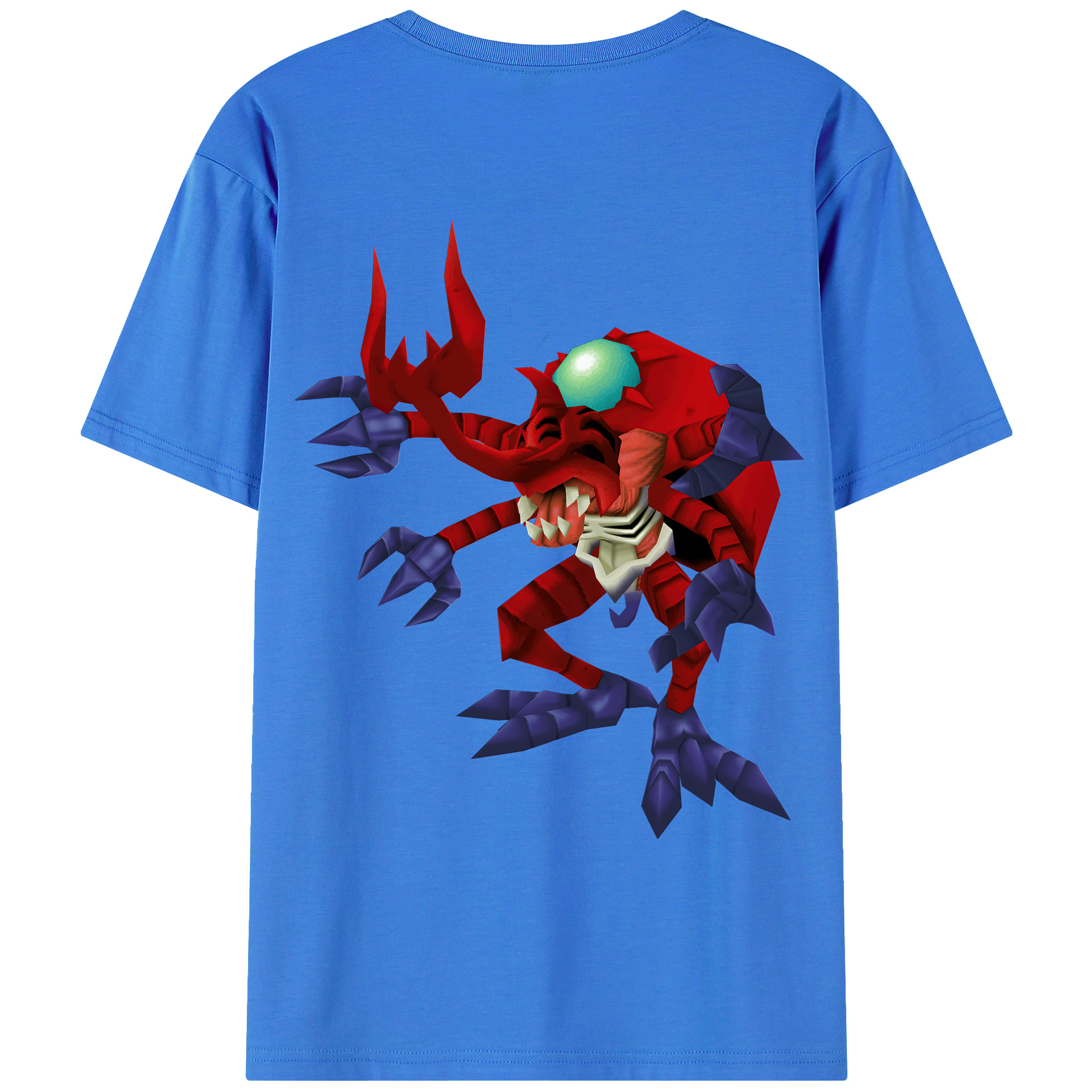 （画像用） Digimon デジタルモンスター/デジモン 綿100％ メンズ半袖Tシャツ（バックプリント） 通気性