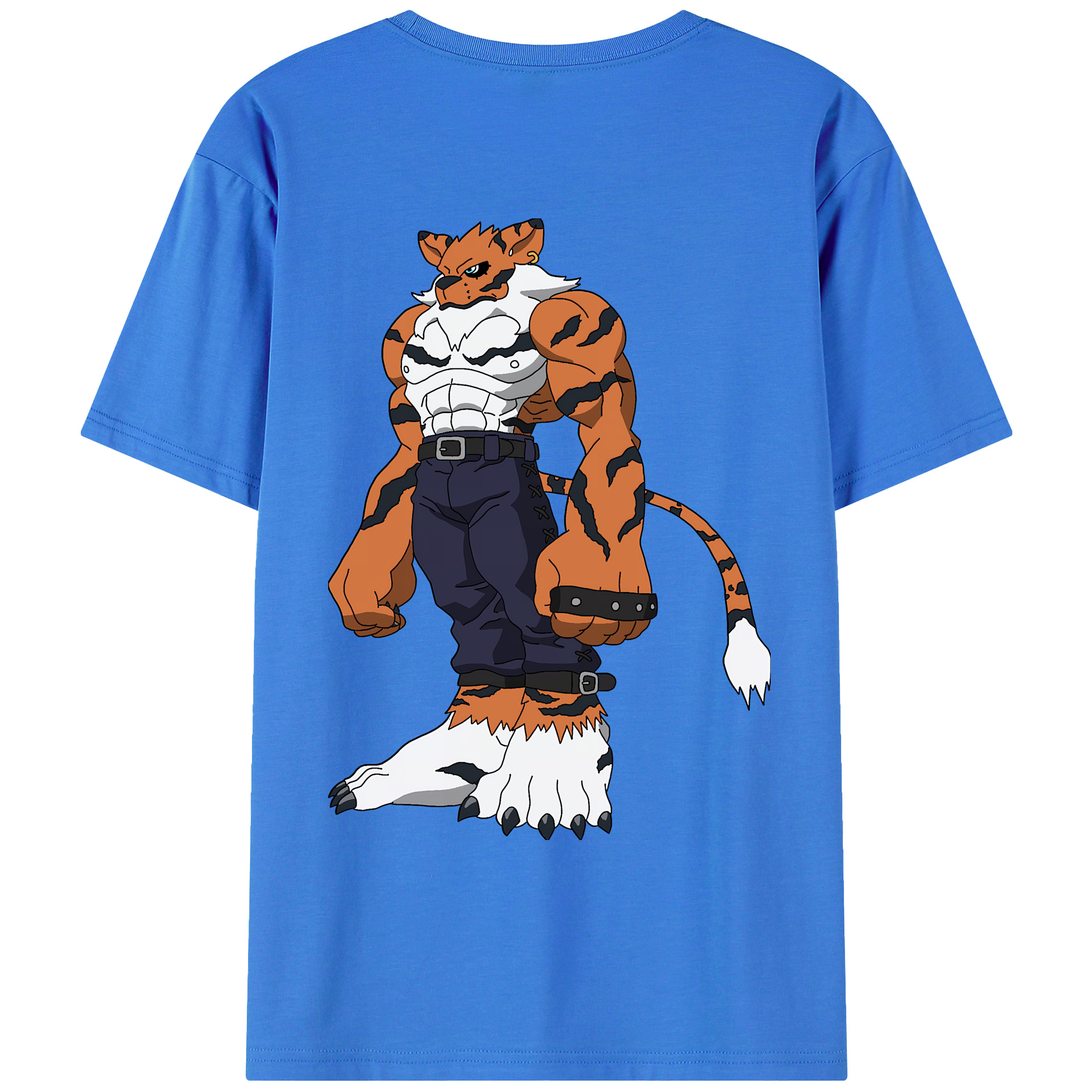 （画像用） Digimon デジタルモンスター/デジモン 綿100％ メンズ半袖Tシャツ（バックプリント） 通気性