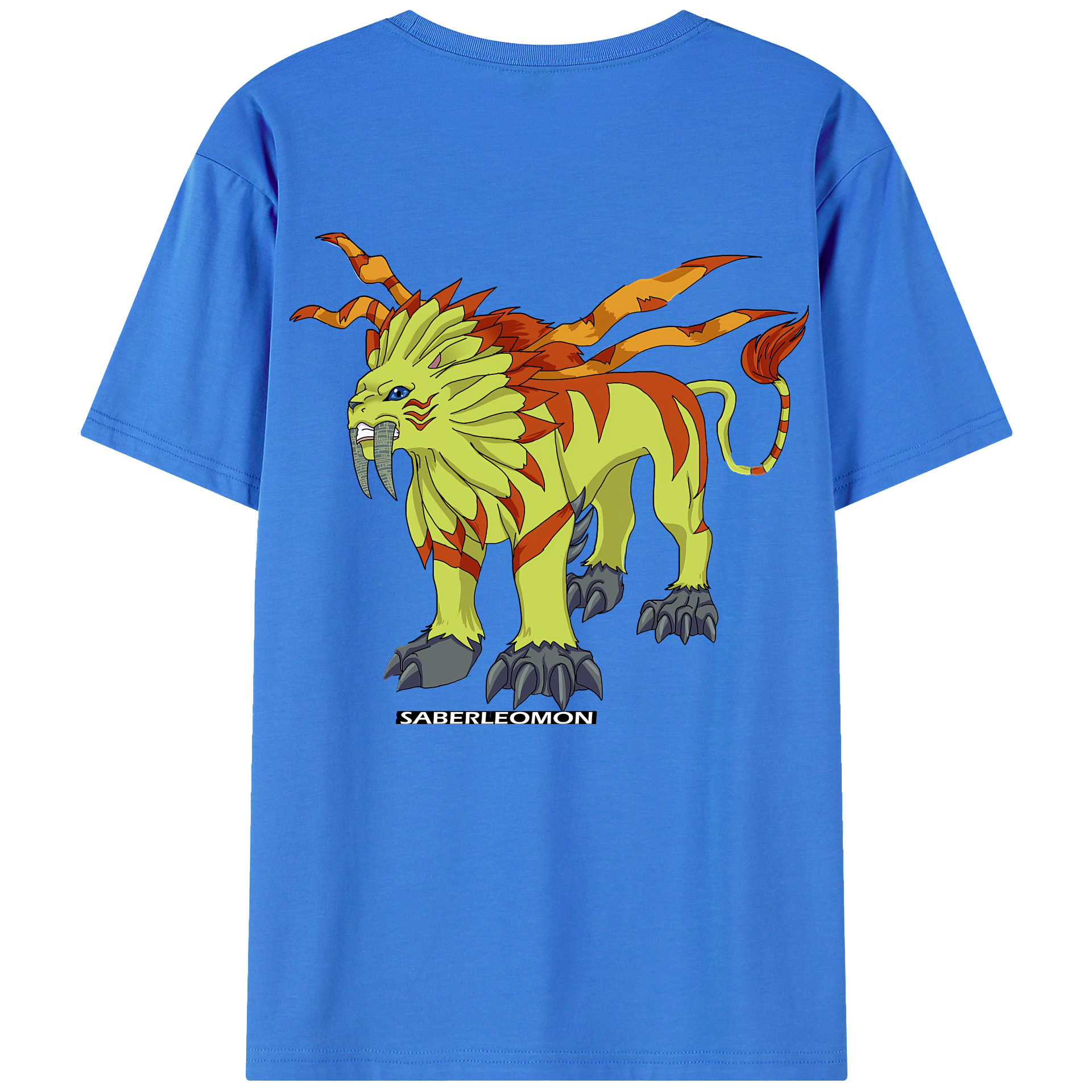 （画像用） Digimon デジタルモンスター/デジモン 綿100％ メンズ半袖Tシャツ（バックプリント） 通気性