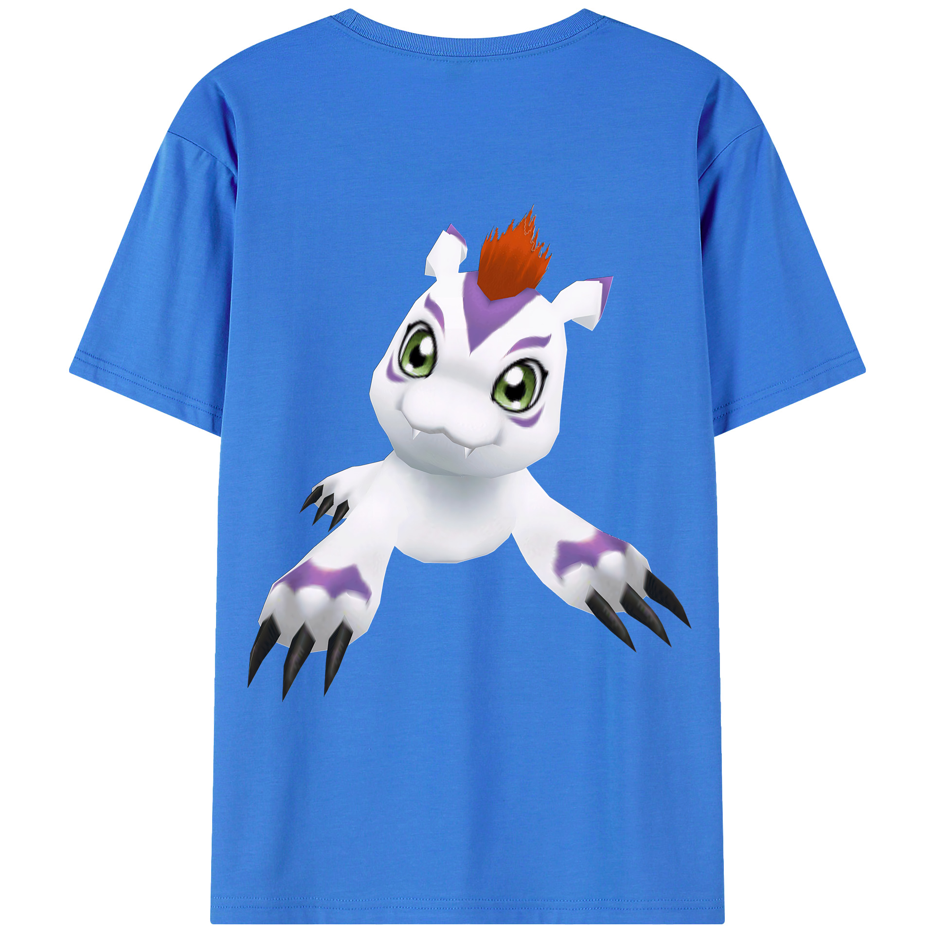 （画像用） Digimon デジタルモンスター/デジモン 綿100％ メンズ半袖Tシャツ（バックプリント） 通気性