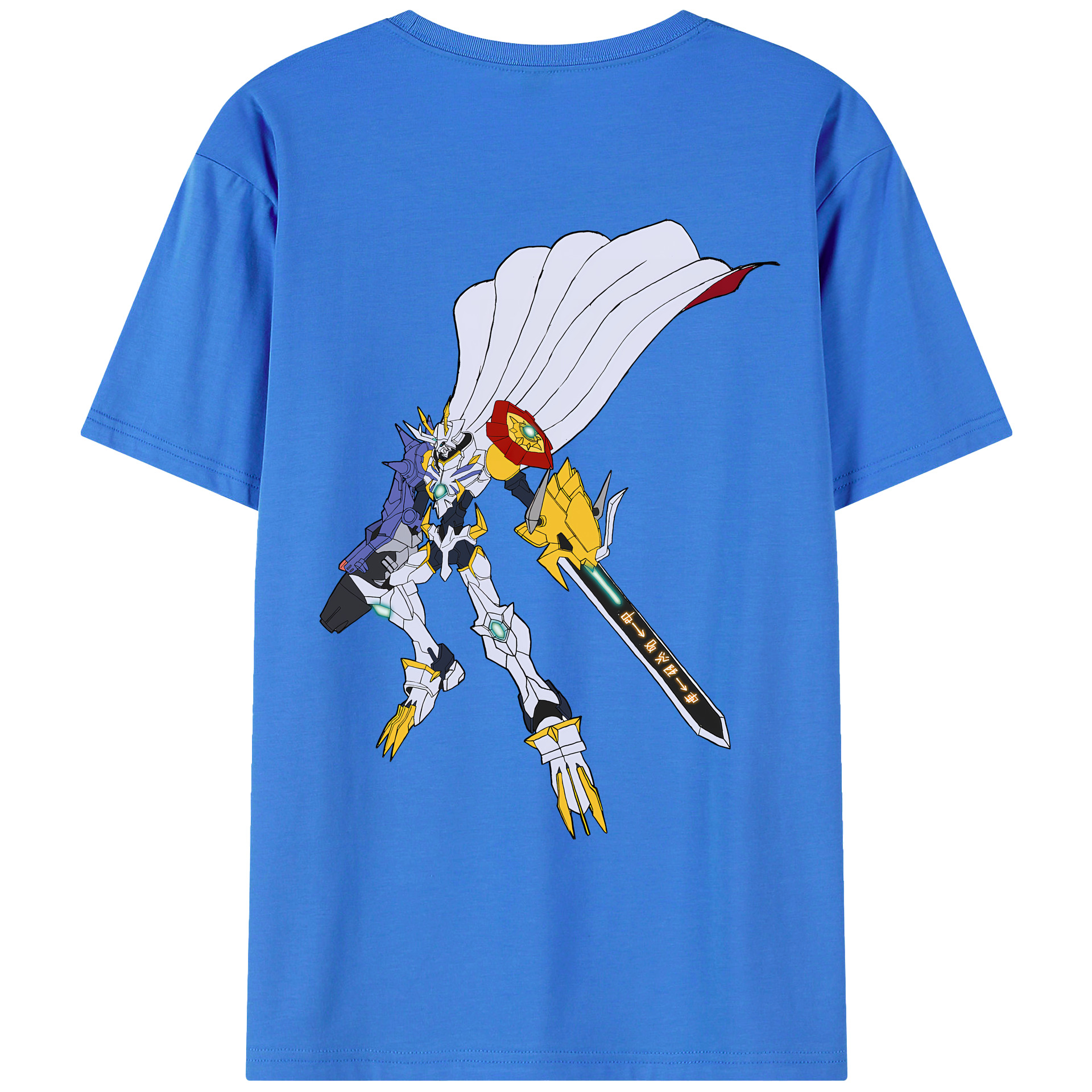 （画像用） Digimon デジタルモンスター/デジモン 綿100％ メンズ半袖Tシャツ（バックプリント） 通気性