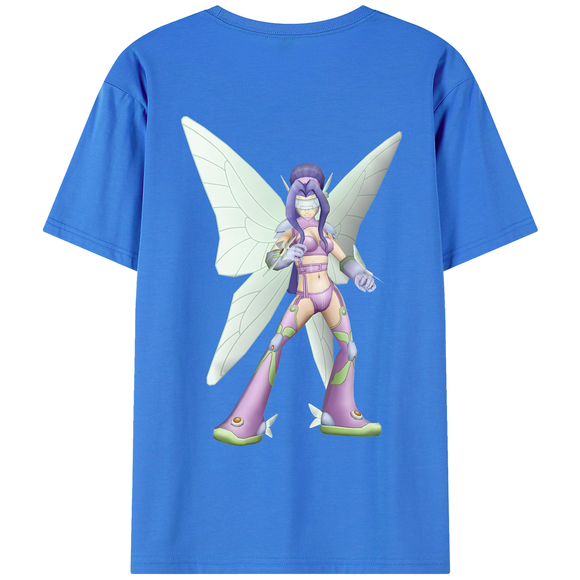 （画像用） Digimon デジタルモンスター/デジモン 綿100％ メンズ半袖Tシャツ（バックプリント） 通気性