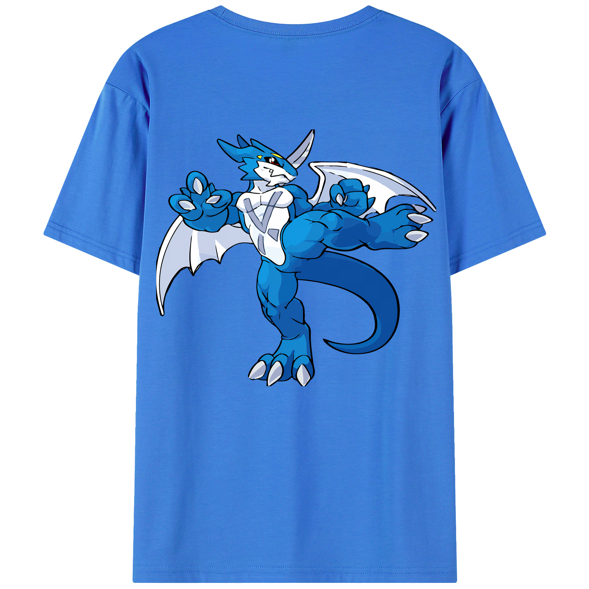 （画像用） Digimon デジタルモンスター/デジモン 綿100％ メンズ半袖Tシャツ（バックプリント） 通気性