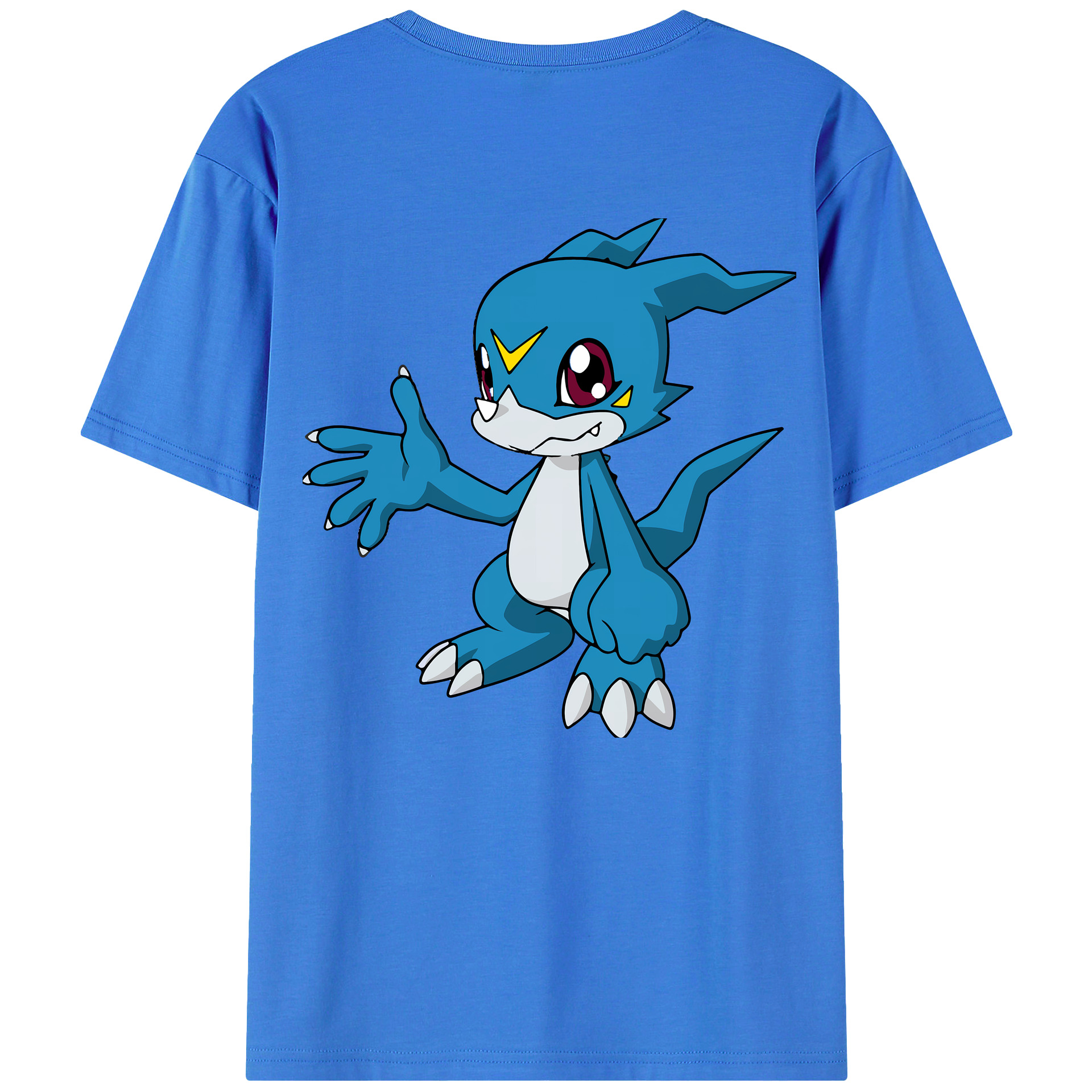 （画像用） Digimon デジタルモンスター/デジモン 綿100％ メンズ半袖Tシャツ（バックプリント） 通気性