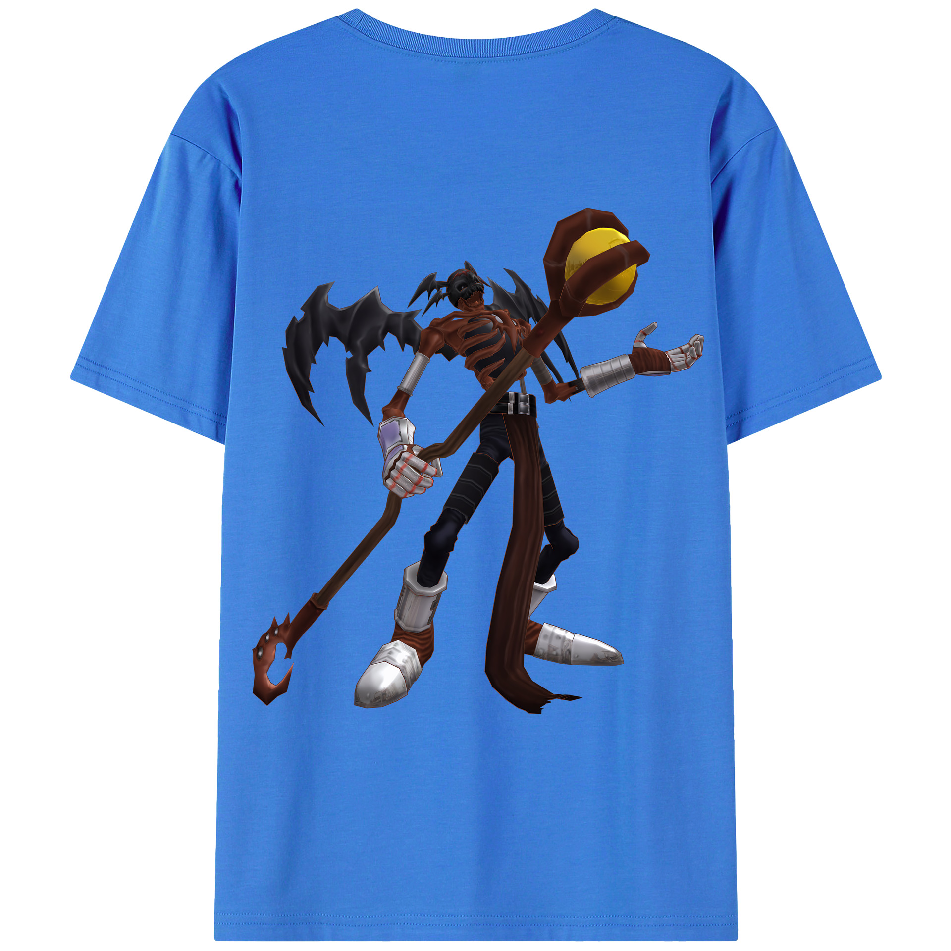 （画像用） Digimon デジタルモンスター/デジモン 綿100％ メンズ半袖Tシャツ（バックプリント） 通気性
