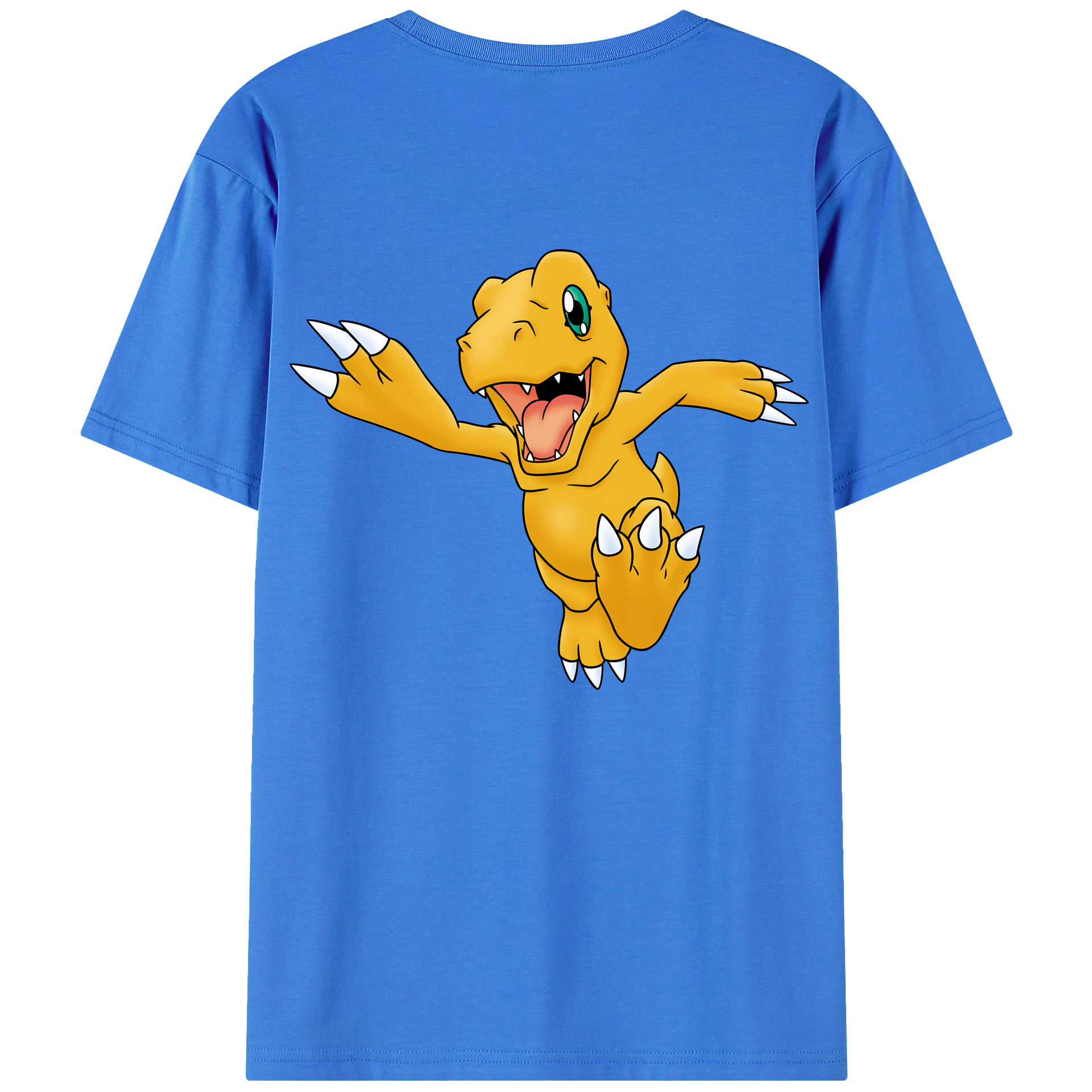 （画像用） Digimon デジタルモンスター/デジモン 綿100％ メンズ半袖Tシャツ（バックプリント） 通気性