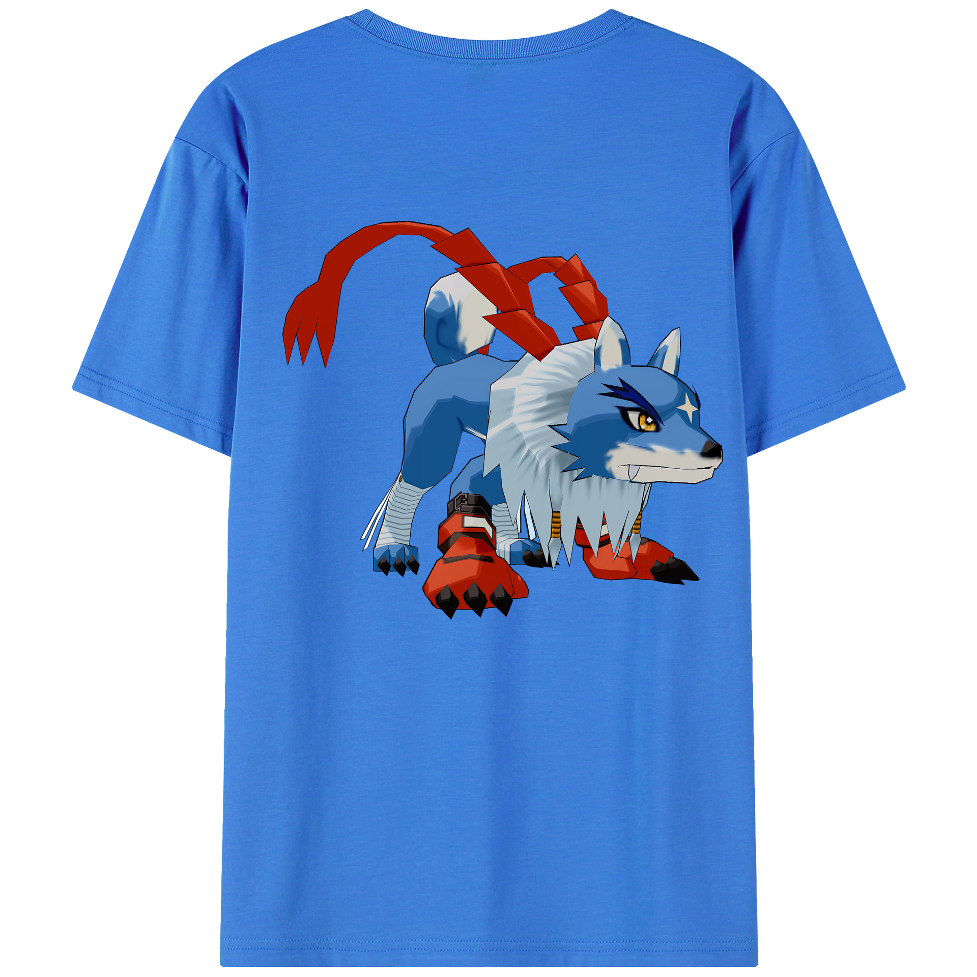 （画像用） Digimon デジタルモンスター/デジモン 綿100％ メンズ半袖Tシャツ（バックプリント） 通気性