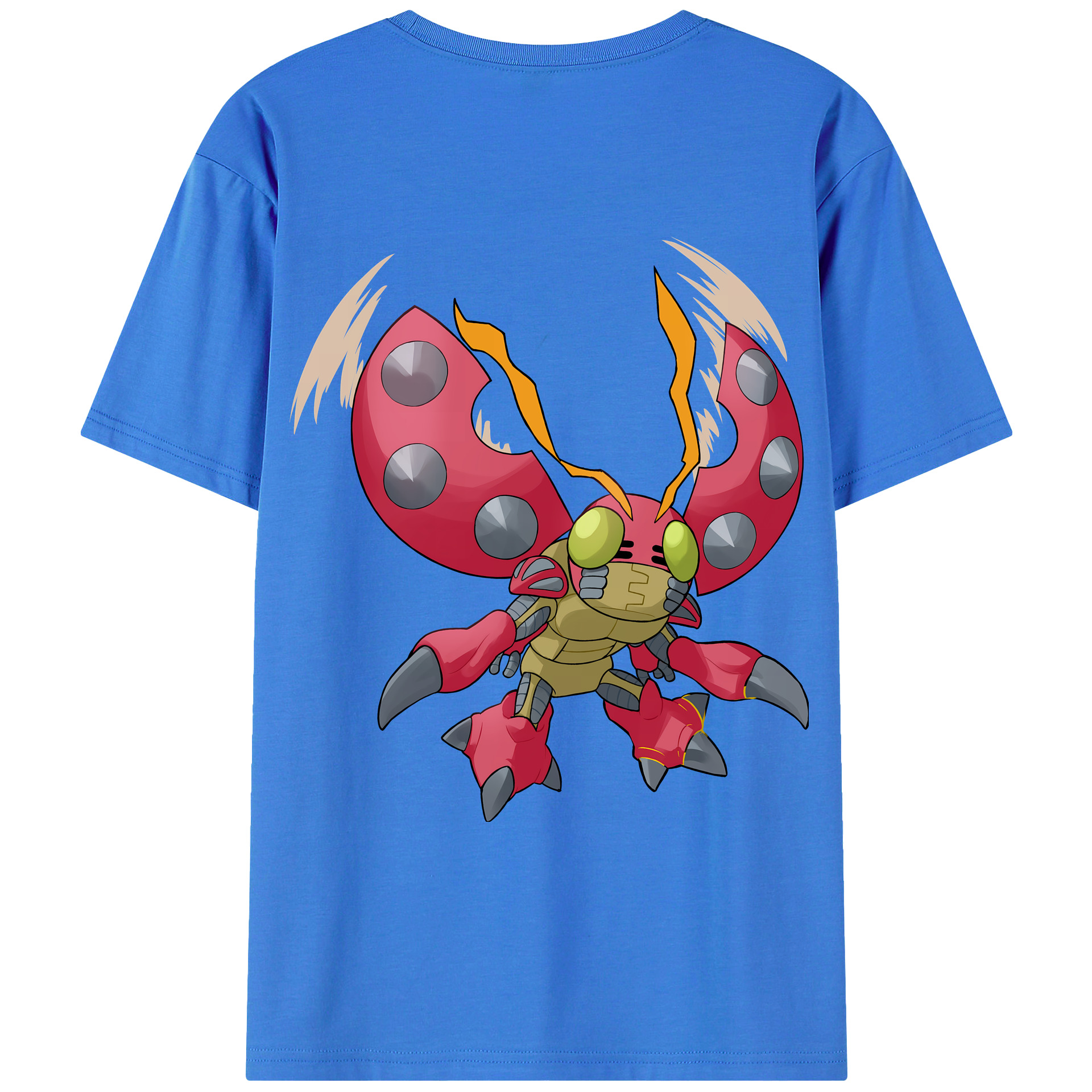 （画像用） Digimon デジタルモンスター/デジモン 綿100％ メンズ半袖Tシャツ（バックプリント） 通気性