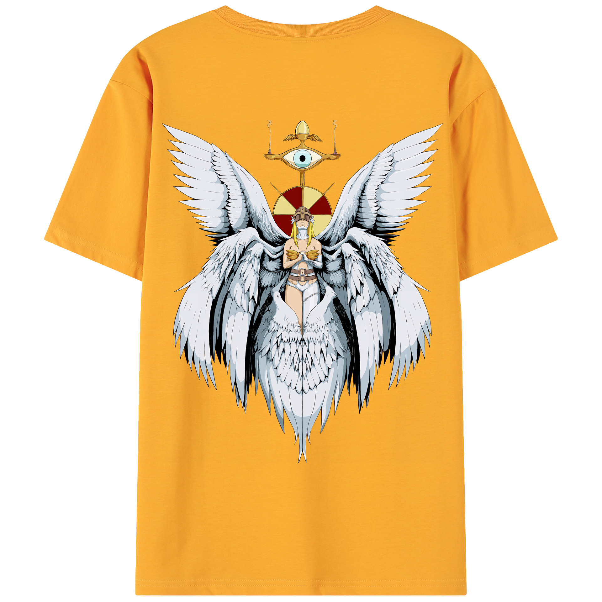 （画像用） Digimon デジタルモンスター/デジモン 綿100％ メンズ半袖Tシャツ（バックプリント） 通気性