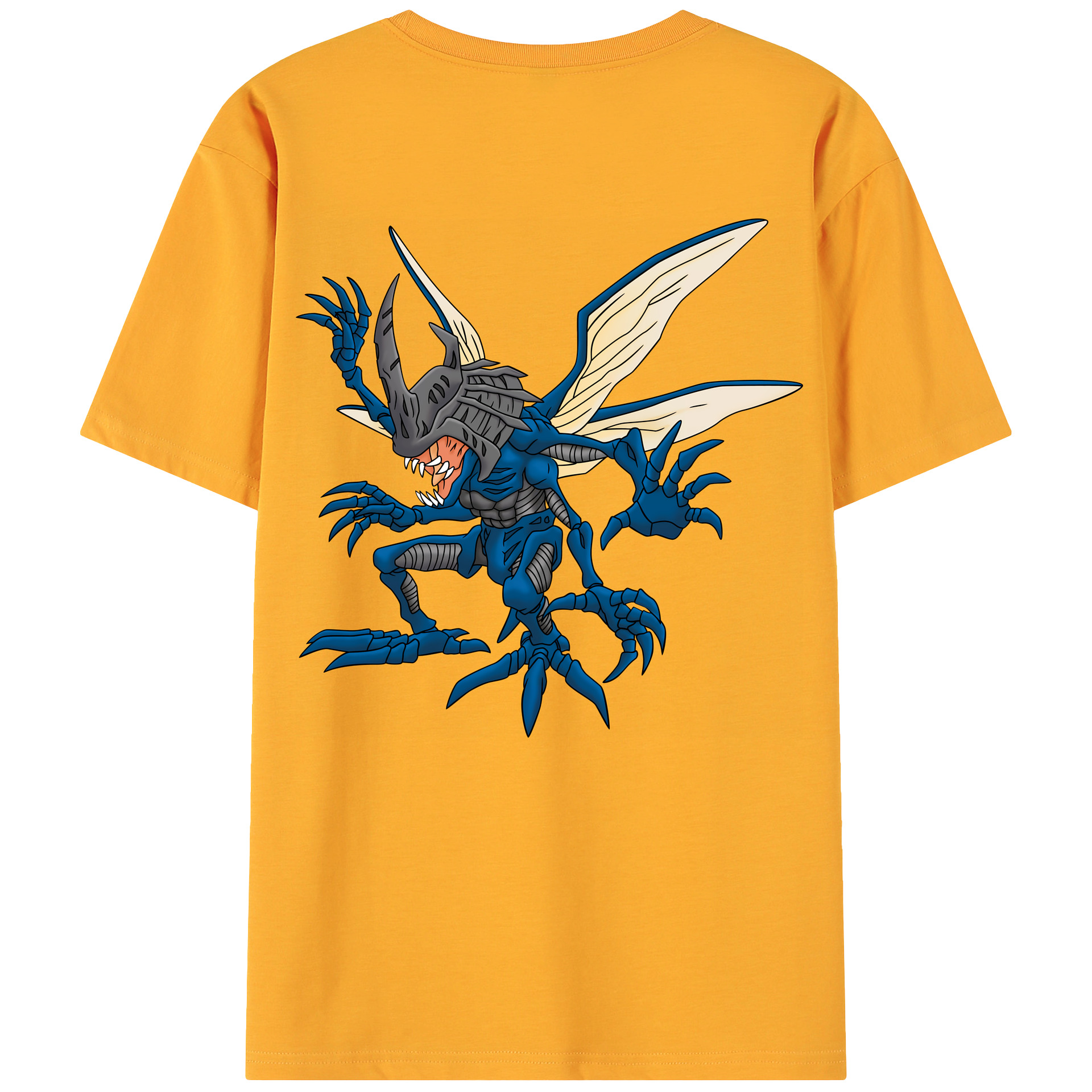 （画像用） Digimon デジタルモンスター/デジモン 綿100％ メンズ半袖Tシャツ（バックプリント） 通気性