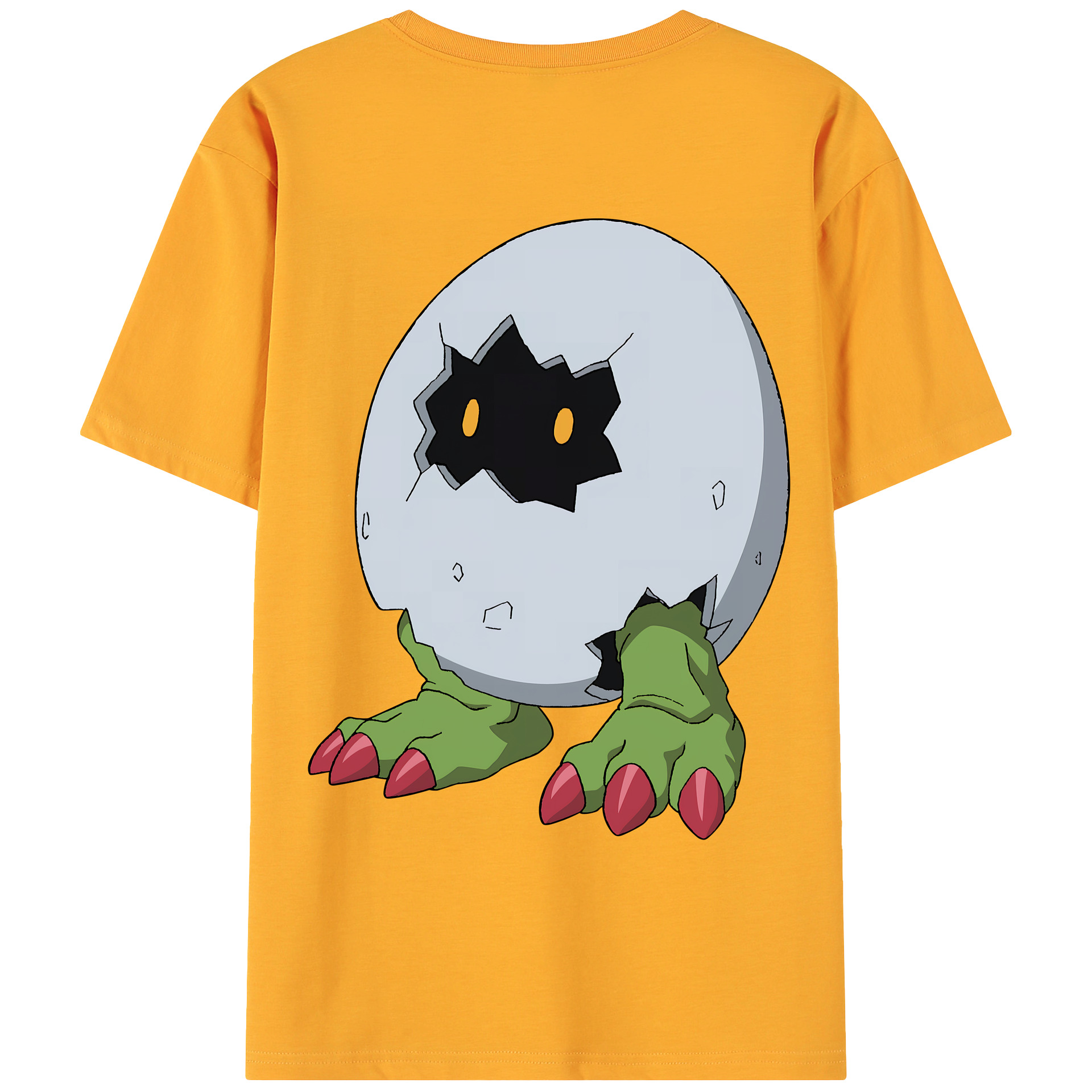 （画像用） Digimon デジタルモンスター/デジモン 綿100％ メンズ半袖Tシャツ（バックプリント） 通気性