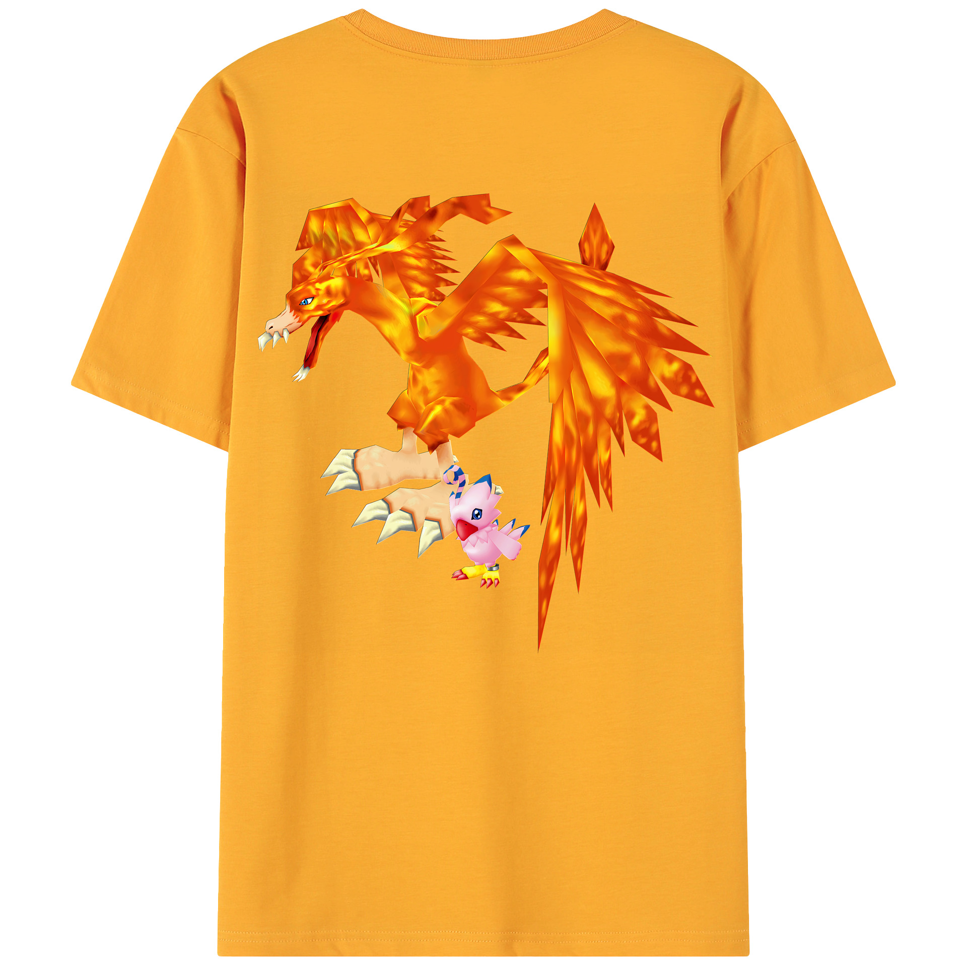 （画像用） Digimon デジタルモンスター/デジモン 綿100％ メンズ半袖Tシャツ（バックプリント） 通気性