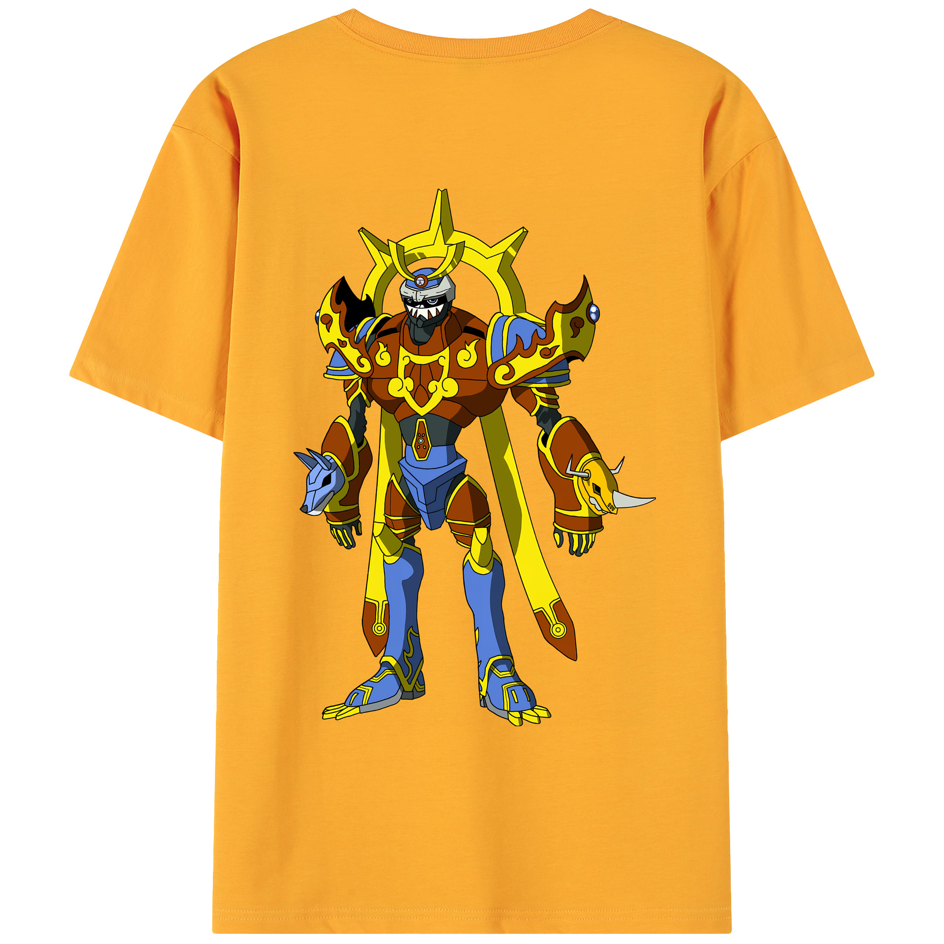 （画像用） Digimon デジタルモンスター/デジモン 綿100％ メンズ半袖Tシャツ（バックプリント） 通気性