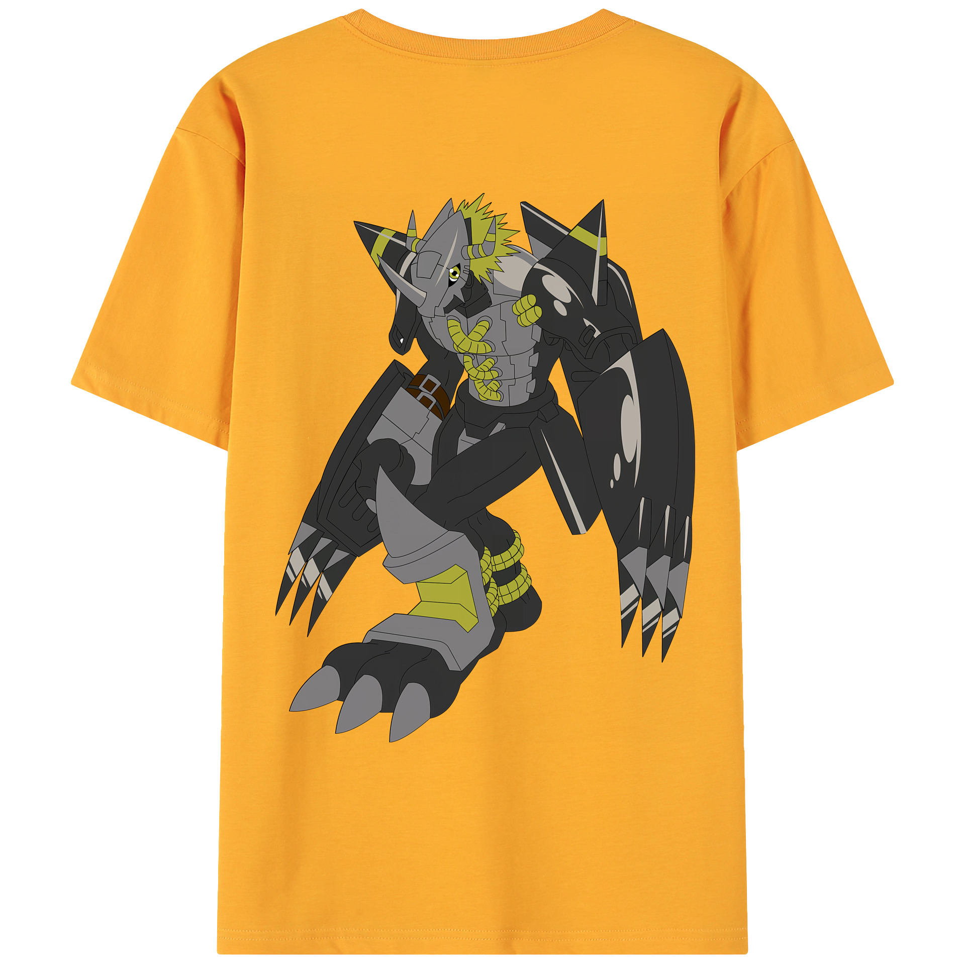 （画像用） Digimon デジタルモンスター/デジモン 綿100％ メンズ半袖Tシャツ（バックプリント） 通気性