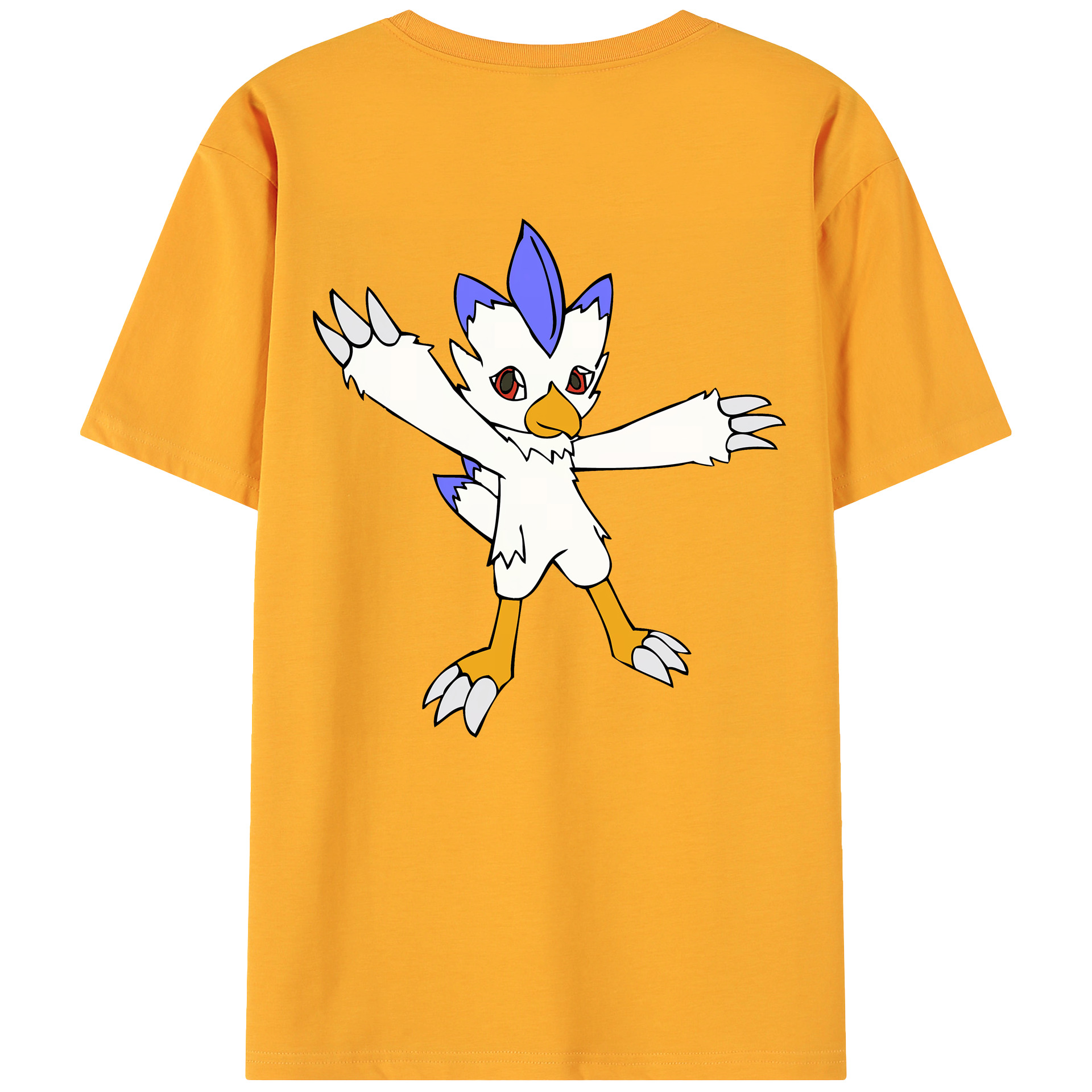 （画像用） Digimon デジタルモンスター/デジモン 綿100％ メンズ半袖Tシャツ（バックプリント） 通気性