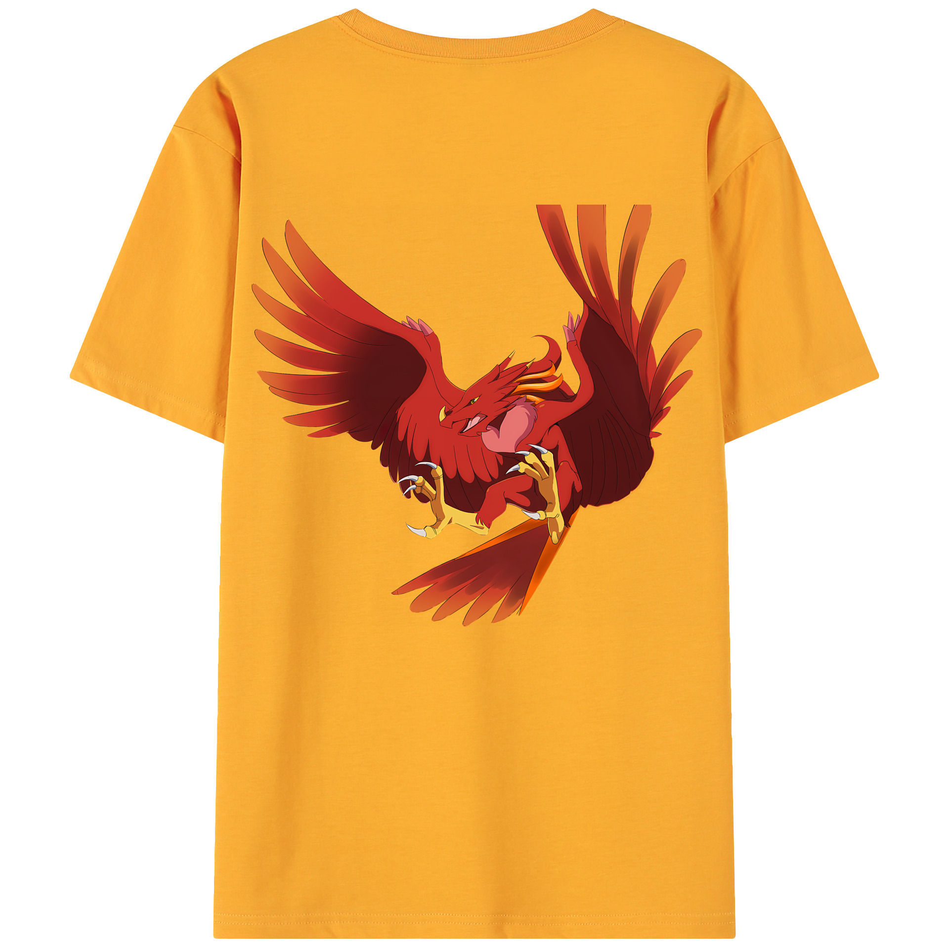 （画像用） Digimon デジタルモンスター/デジモン 綿100％ メンズ半袖Tシャツ（バックプリント） 通気性