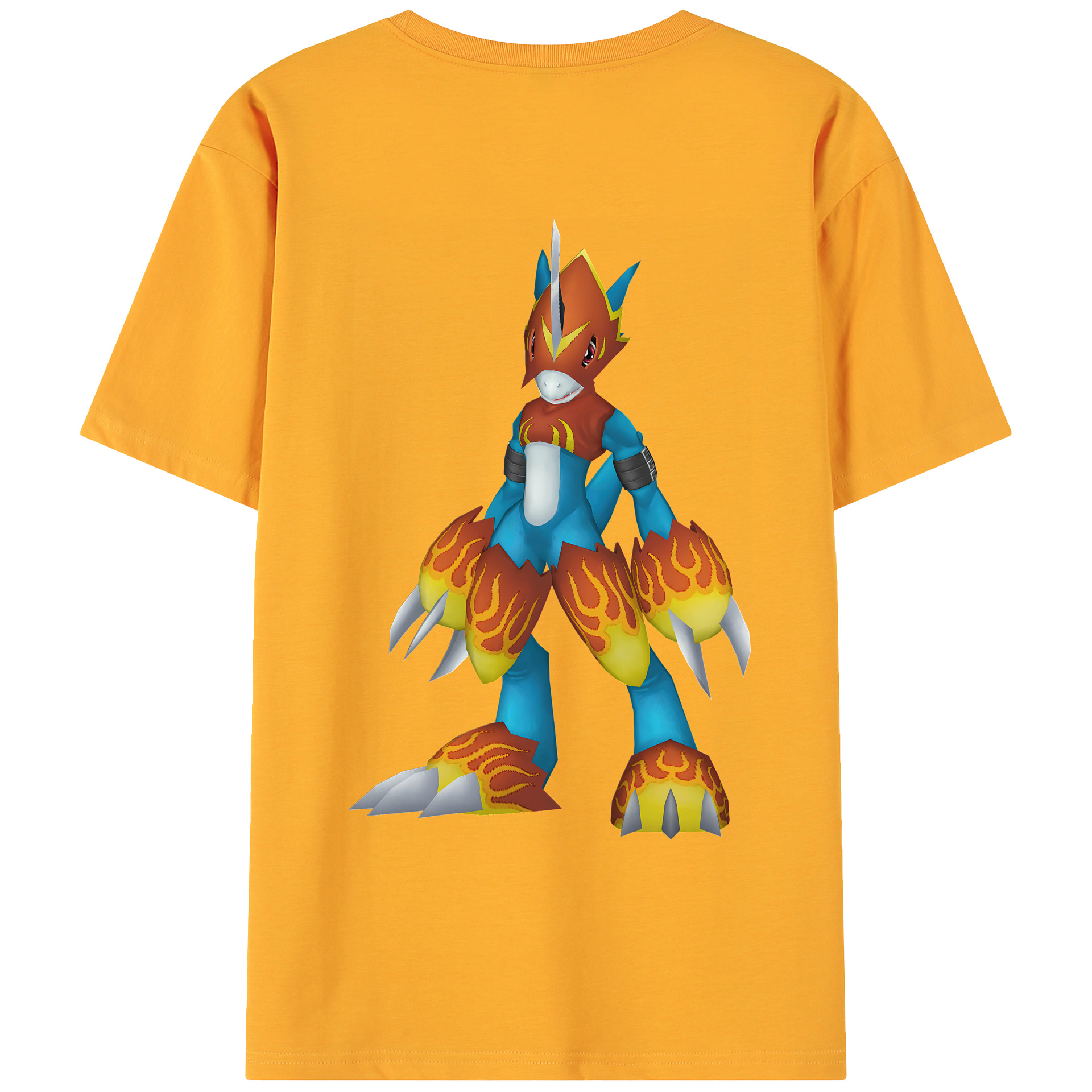 （画像用） Digimon デジタルモンスター/デジモン 綿100％ メンズ半袖Tシャツ（バックプリント） 通気性