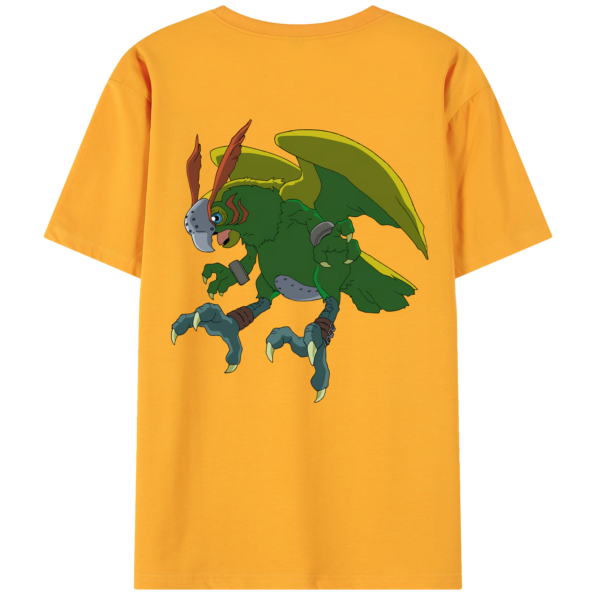 （画像用） Digimon デジタルモンスター/デジモン 綿100％ メンズ半袖Tシャツ（バックプリント） 通気性