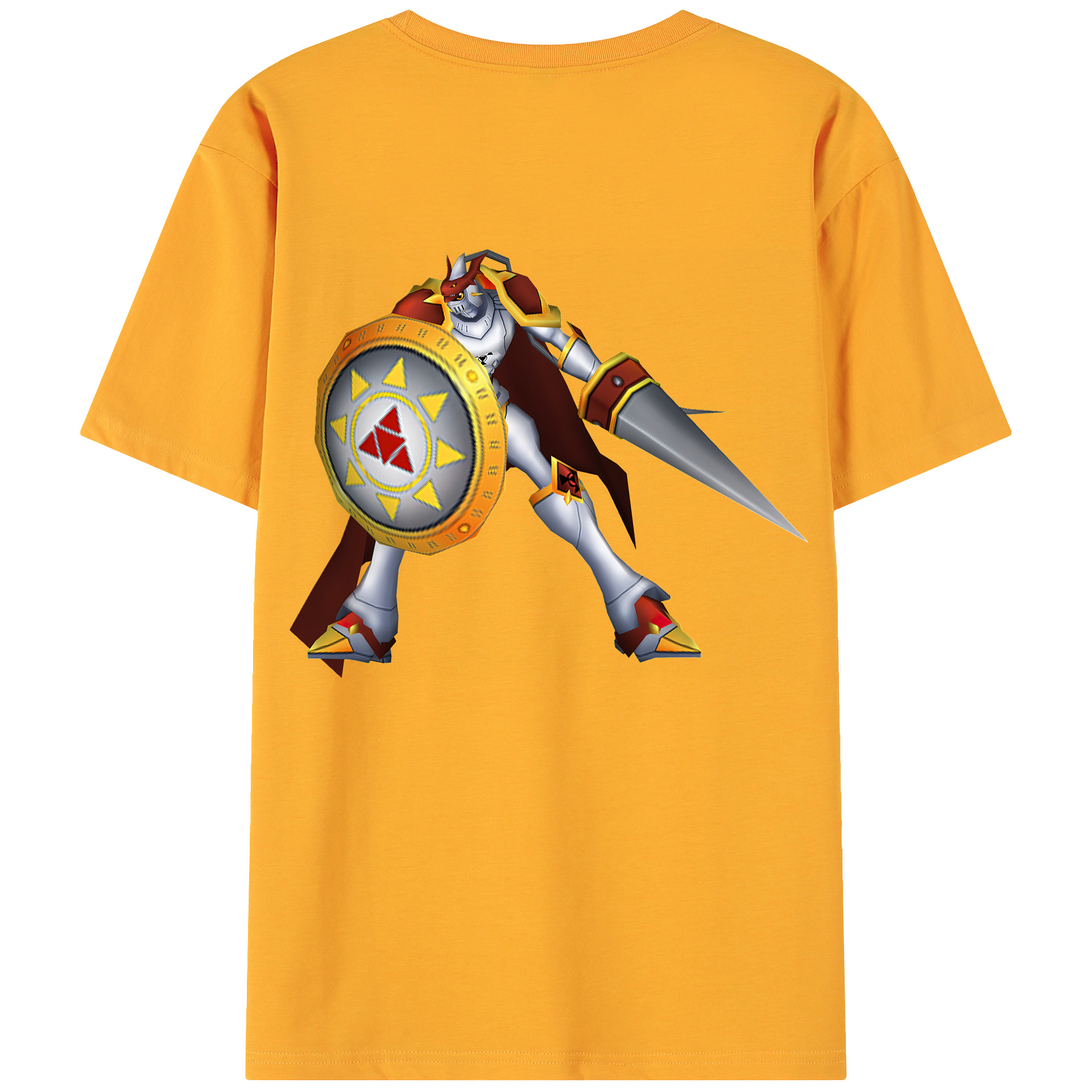 （画像用） Digimon デジタルモンスター/デジモン 綿100％ メンズ半袖Tシャツ（バックプリント） 通気性