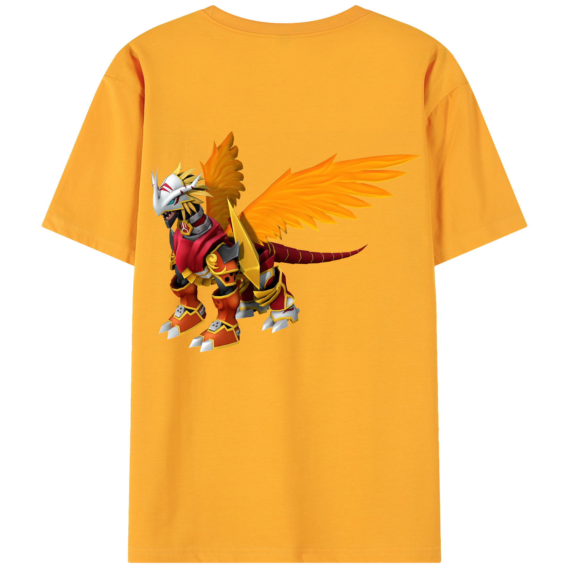 （画像用） Digimon デジタルモンスター/デジモン 綿100％ メンズ半袖Tシャツ（バックプリント） 通気性