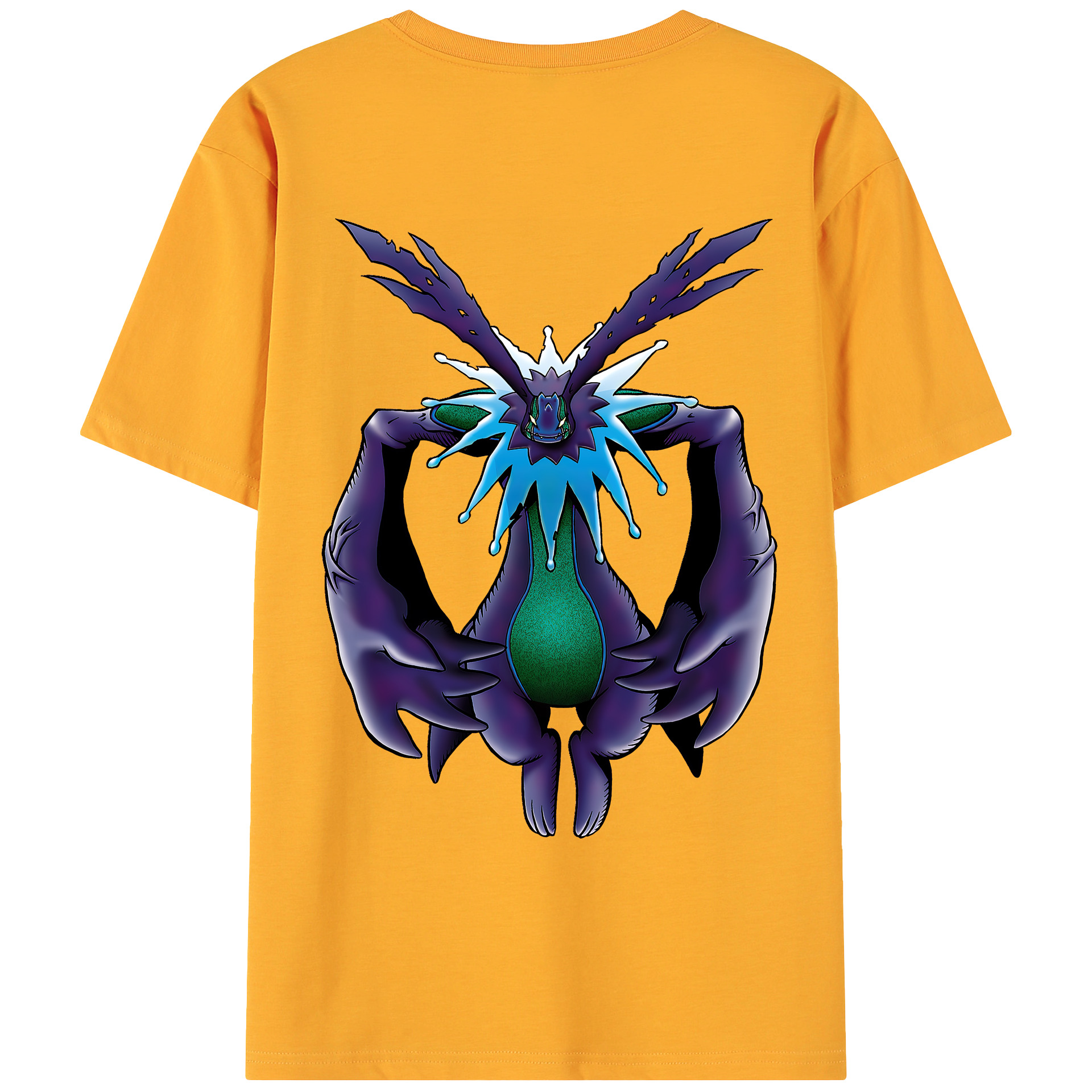 （画像用） Digimon デジタルモンスター/デジモン 綿100％ メンズ半袖Tシャツ（バックプリント） 通気性