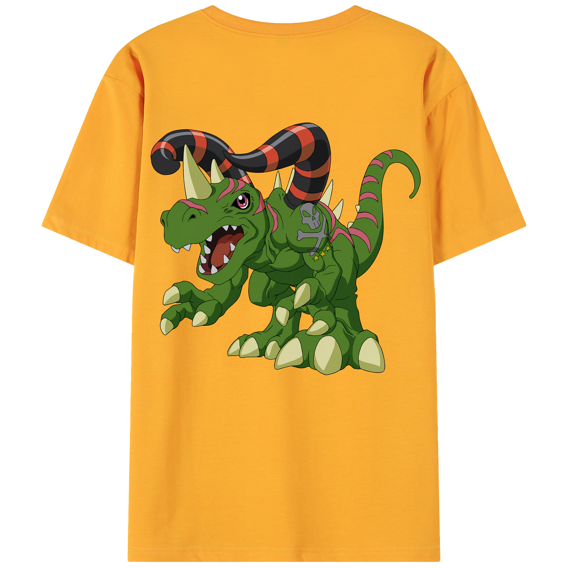 （画像用） Digimon デジタルモンスター/デジモン 綿100％ メンズ半袖Tシャツ（バックプリント） 通気性