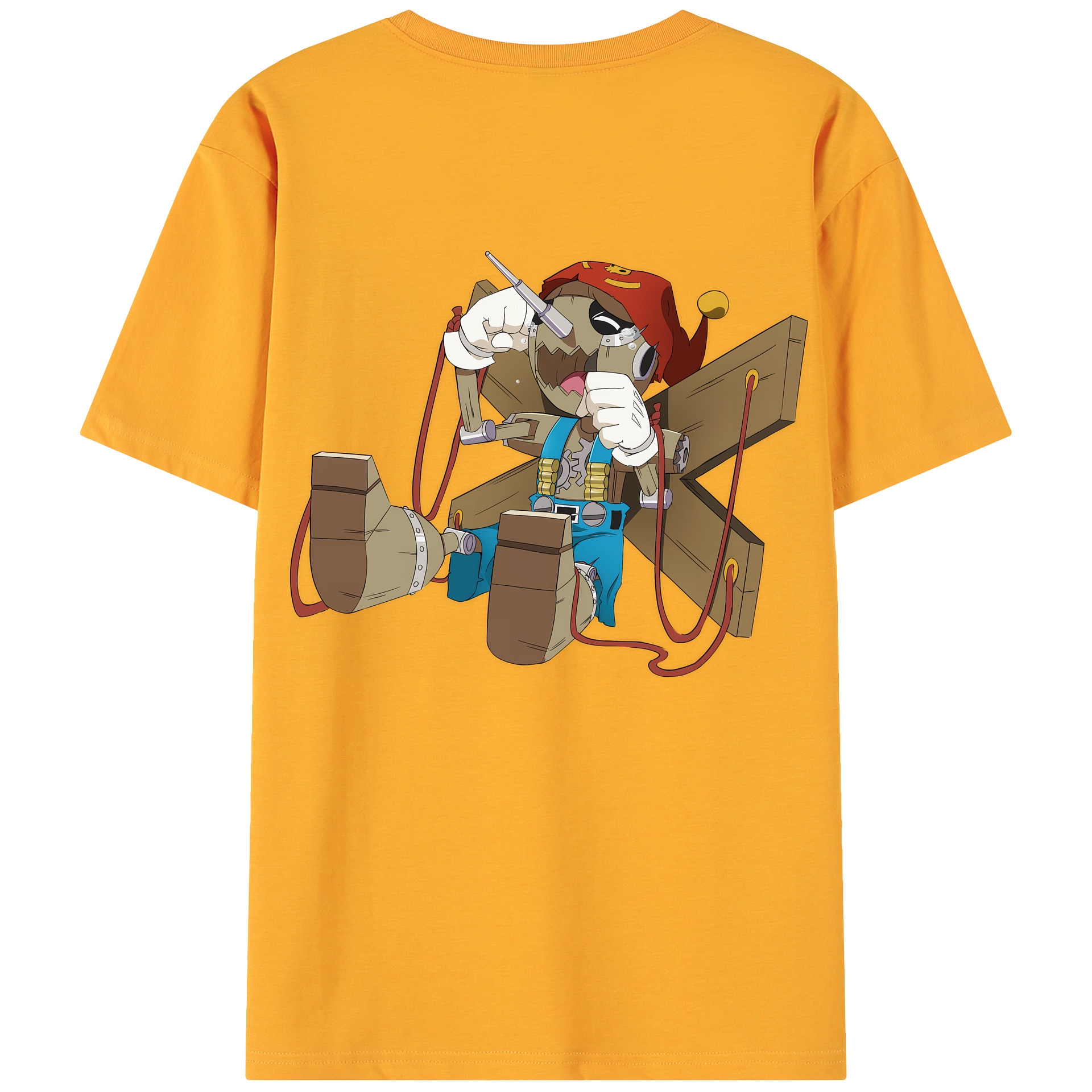 （画像用） Digimon デジタルモンスター/デジモン 綿100％ メンズ半袖Tシャツ（バックプリント） 通気性