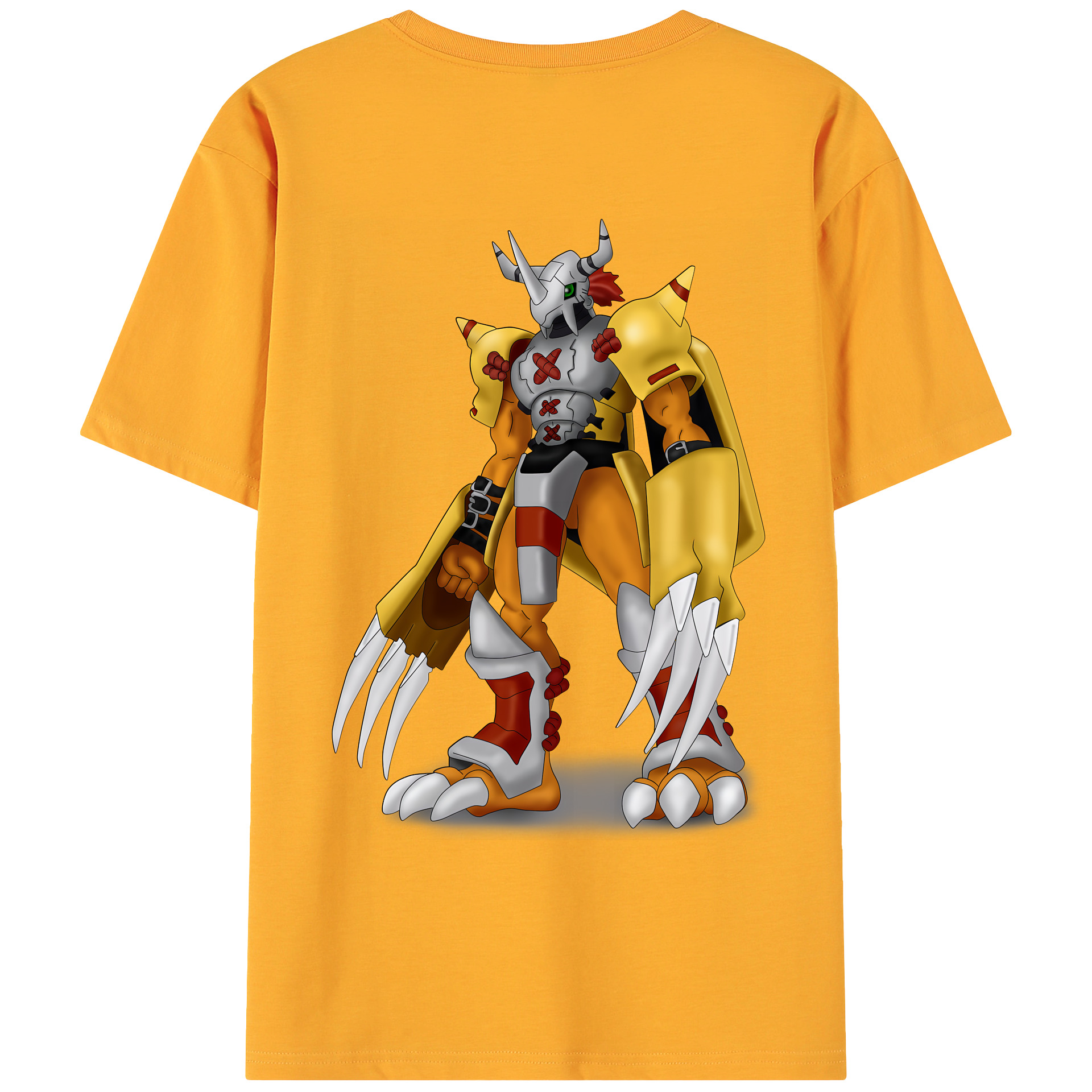 （画像用） Digimon デジタルモンスター/デジモン 綿100％ メンズ半袖Tシャツ（バックプリント） 通気性