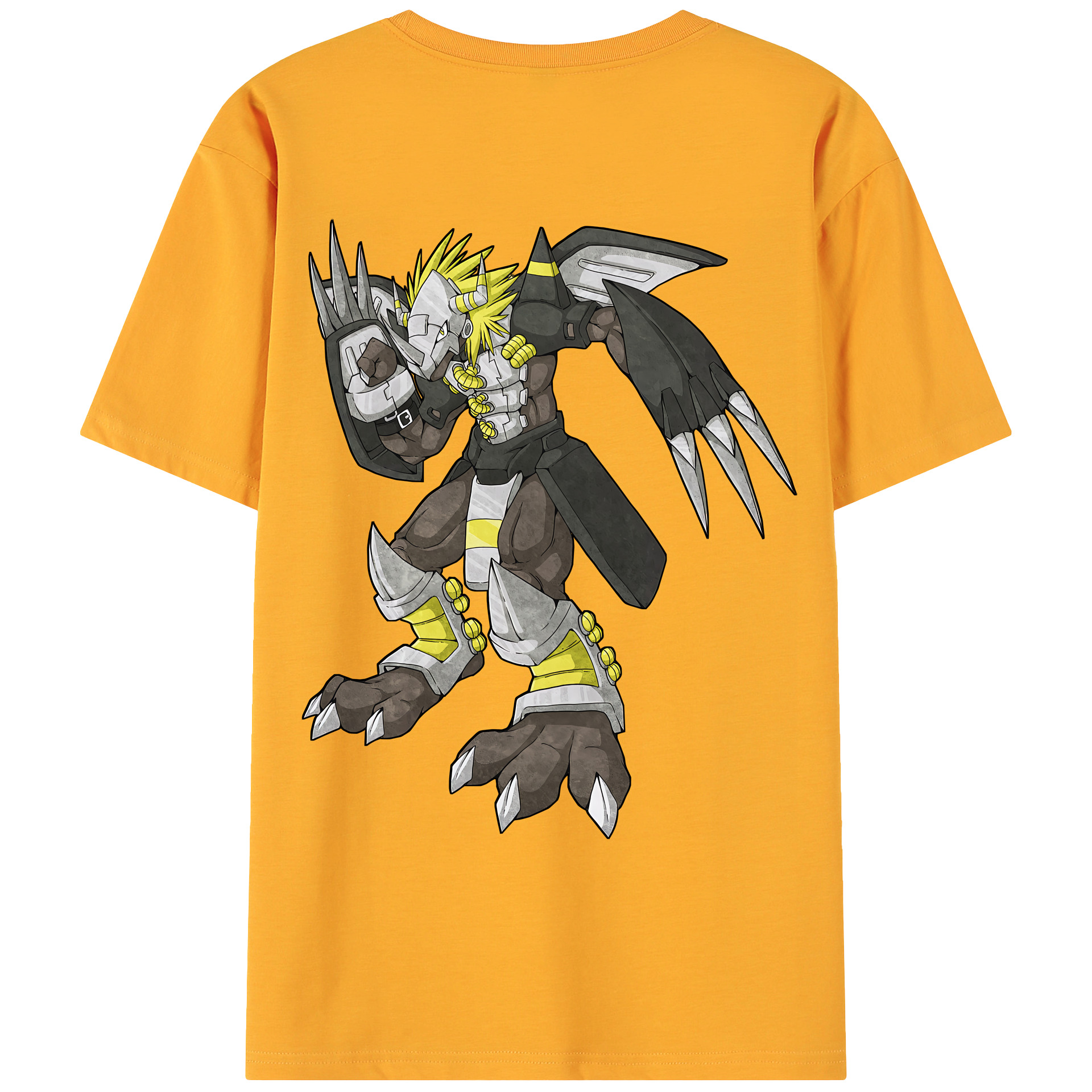 （画像用） Digimon デジタルモンスター/デジモン 綿100％ メンズ半袖Tシャツ（バックプリント） 通気性